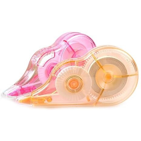 Glun 12 Meter Multipurpose Correction Tape Pack Of 2, White Strip Error Correction Tape 5Mm Thickness With Front Cap For Office, School, Project, Assignment