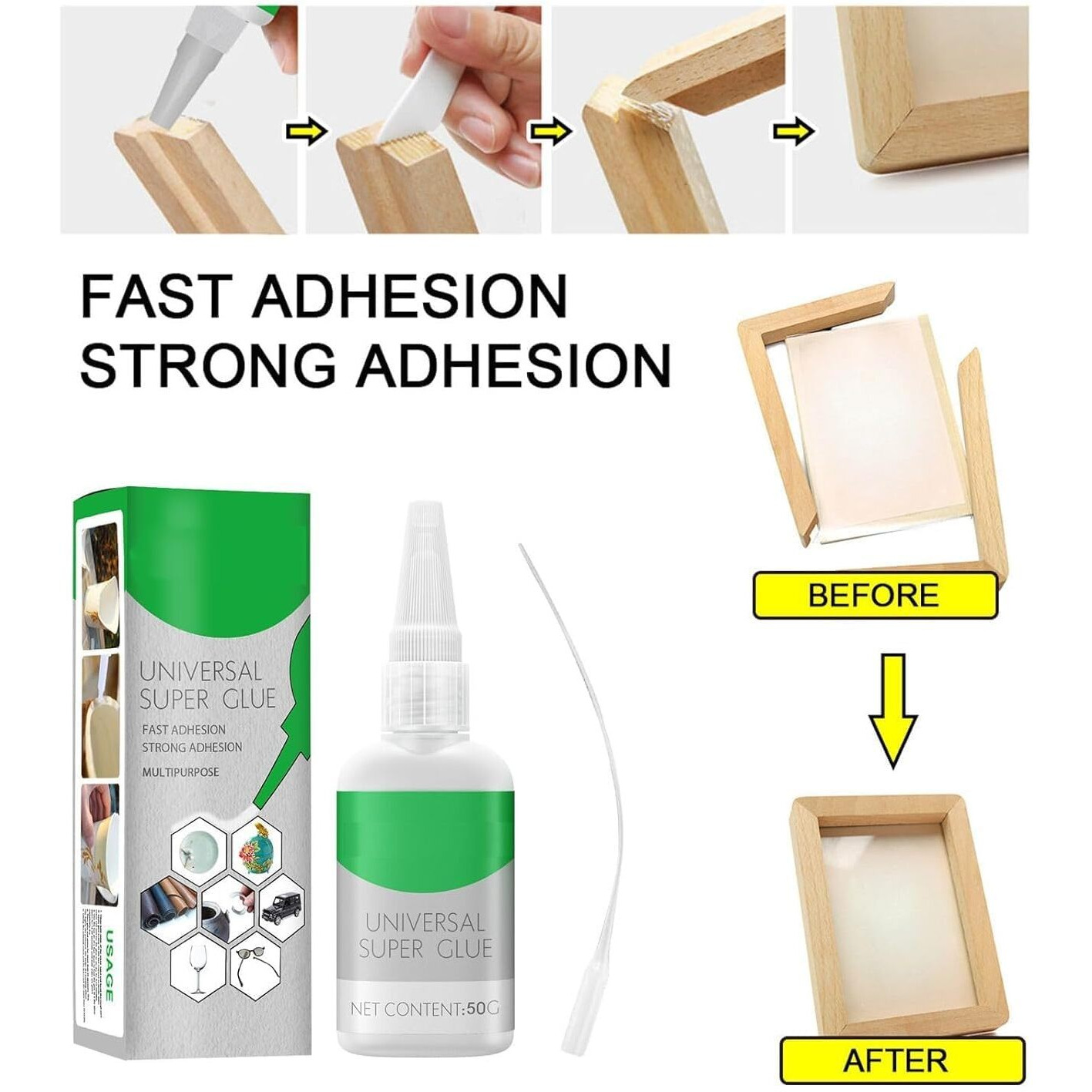 Sadagun High-Strength Oily Glue  Universal Multifunctional Adhesive For Pottery, Ceramic, Wood, Plastic, Metal, Glass  Instant Super Glue, Quick Drying, Waterproof, 50G