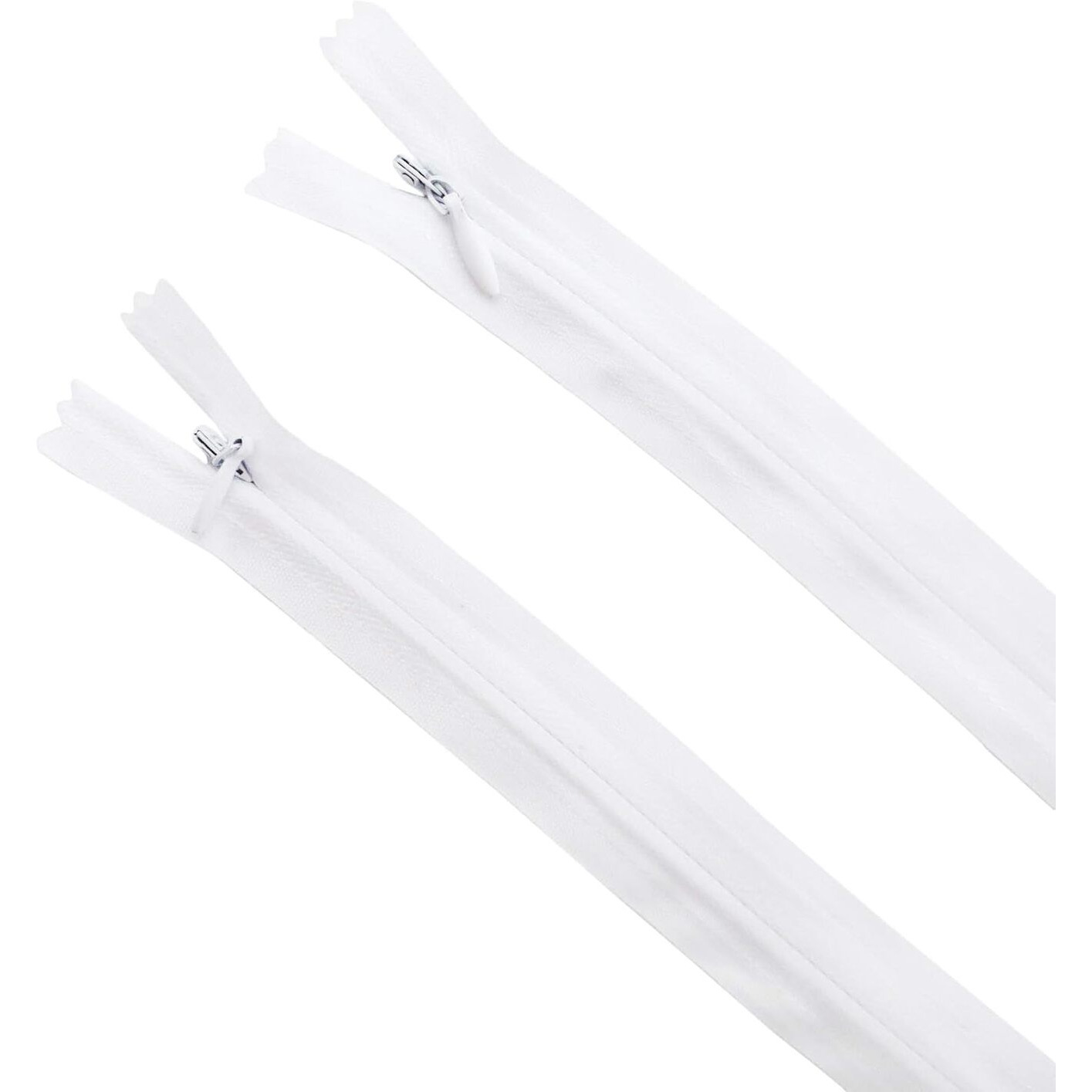 Aakriti Invisible Nylon Zippers For Sewing, Zipper Supplies Nylon Concealed Invisible Hidden Zipper For Boutique High Fashion Export Garment Dressmaking (White, 14 Inch, 24 Pcs)
