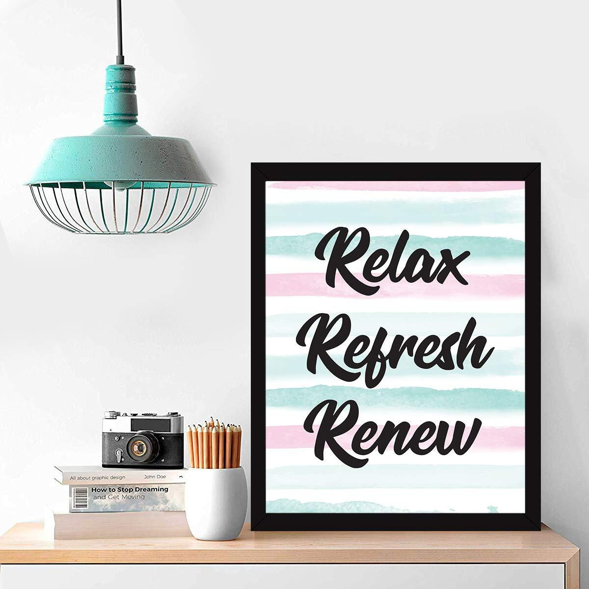 Chaka Chaundh - Bathroom Poster - Bathroom Posters With Frame - Bathroom Quotes Framed Posters - Washroom Quotes Frames - Toilet Quotes Wall Hanging - (14 X 11 Inches) (Multi-Color)