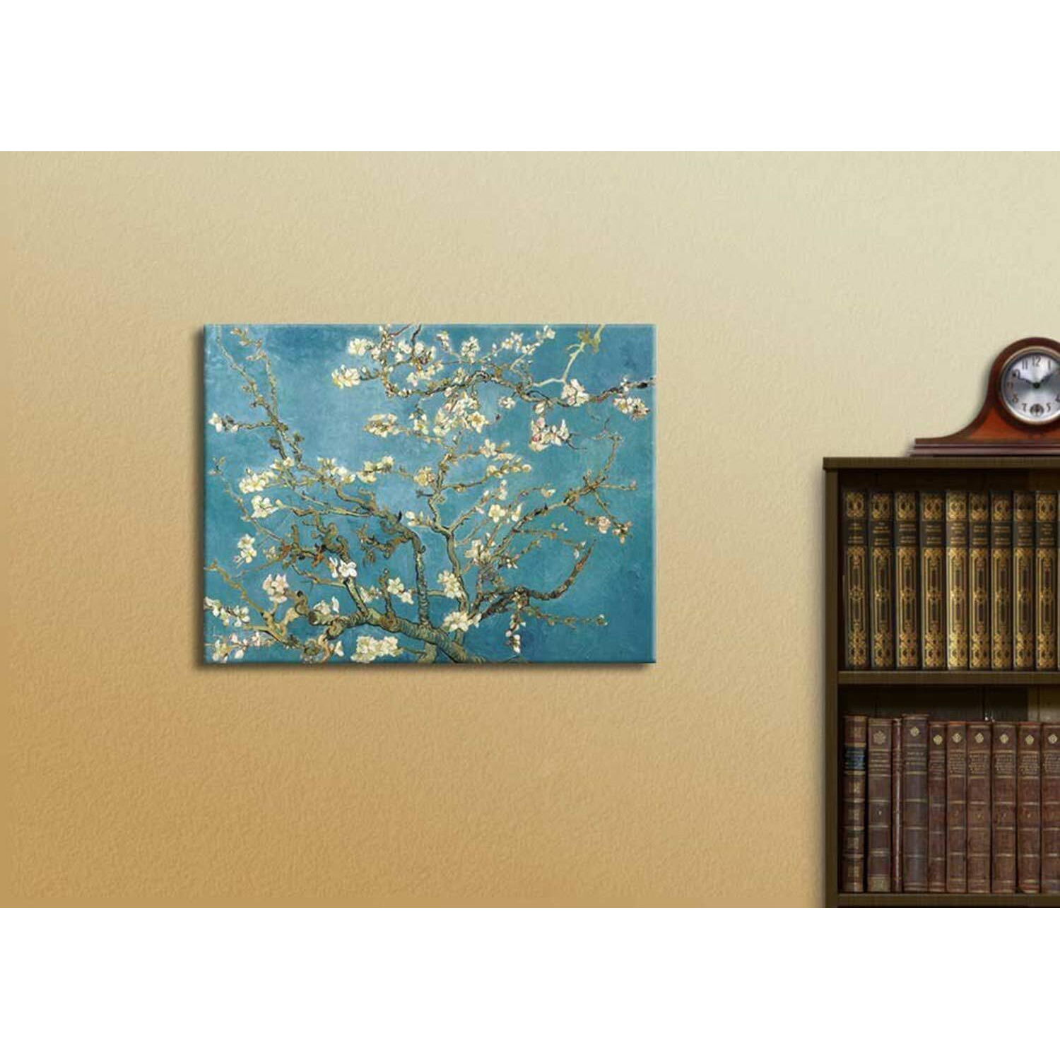 Printelligent Almond Blossoms Paintings By Vincent Van Gogh Unframed Digital Art Print On Photographic Paper (18 X 24 Inches, Blue)