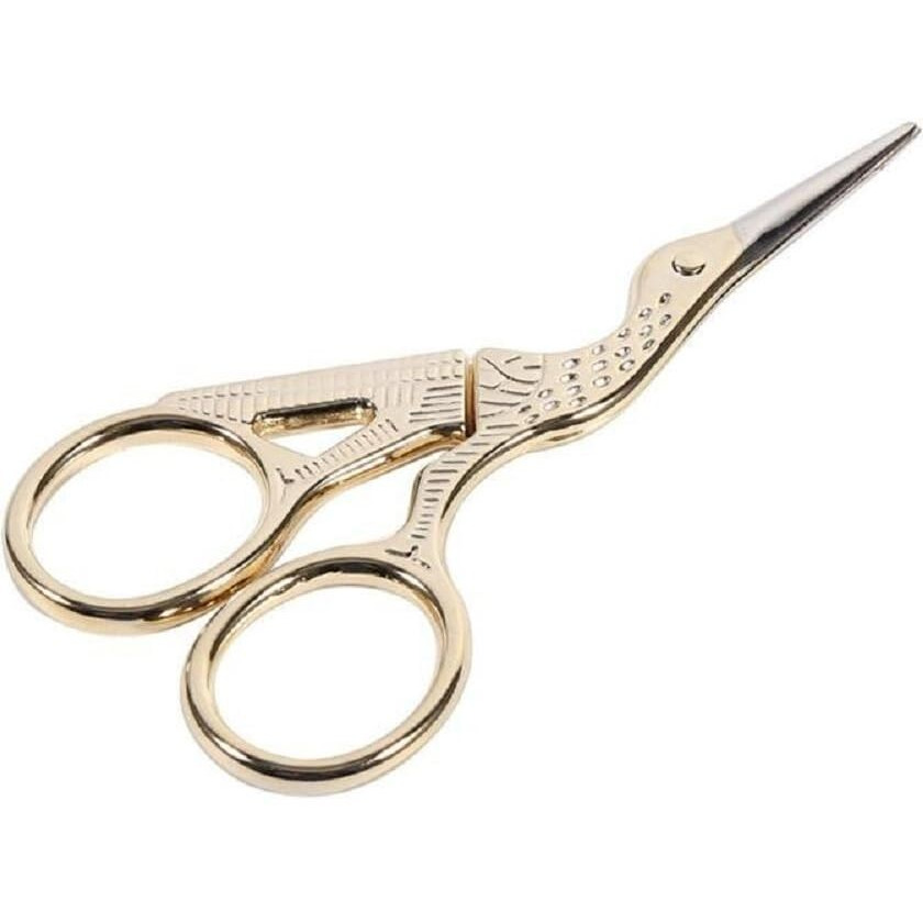 Kytaste Imported Retro Gold Plated Crane Sewing Tailoring Scissors 9Cm(Goldcolour,1 Pc)