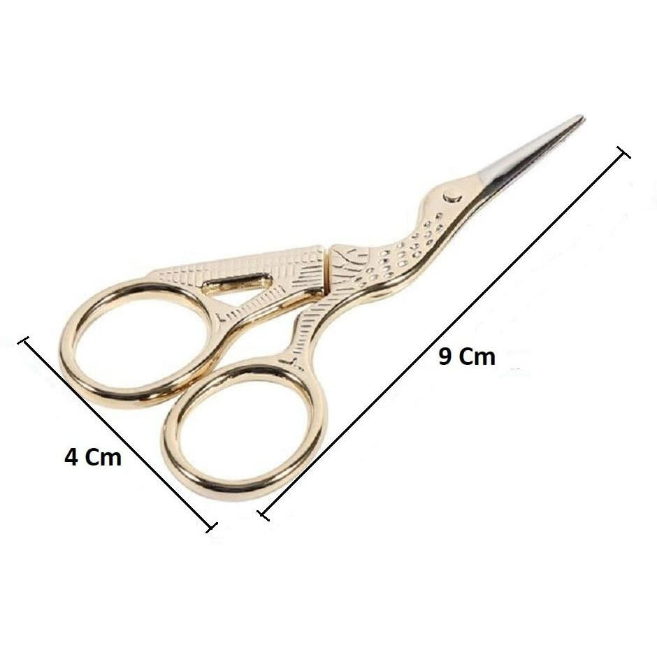 Kytaste Imported Retro Gold Plated Crane Sewing Tailoring Scissors 9Cm(Goldcolour,1 Pc)