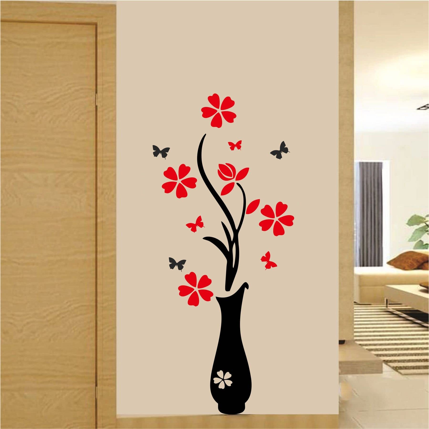 Sticker Yard Flowerpot Vinyl Wall Stickers Wall Cover Size 14X31Inch