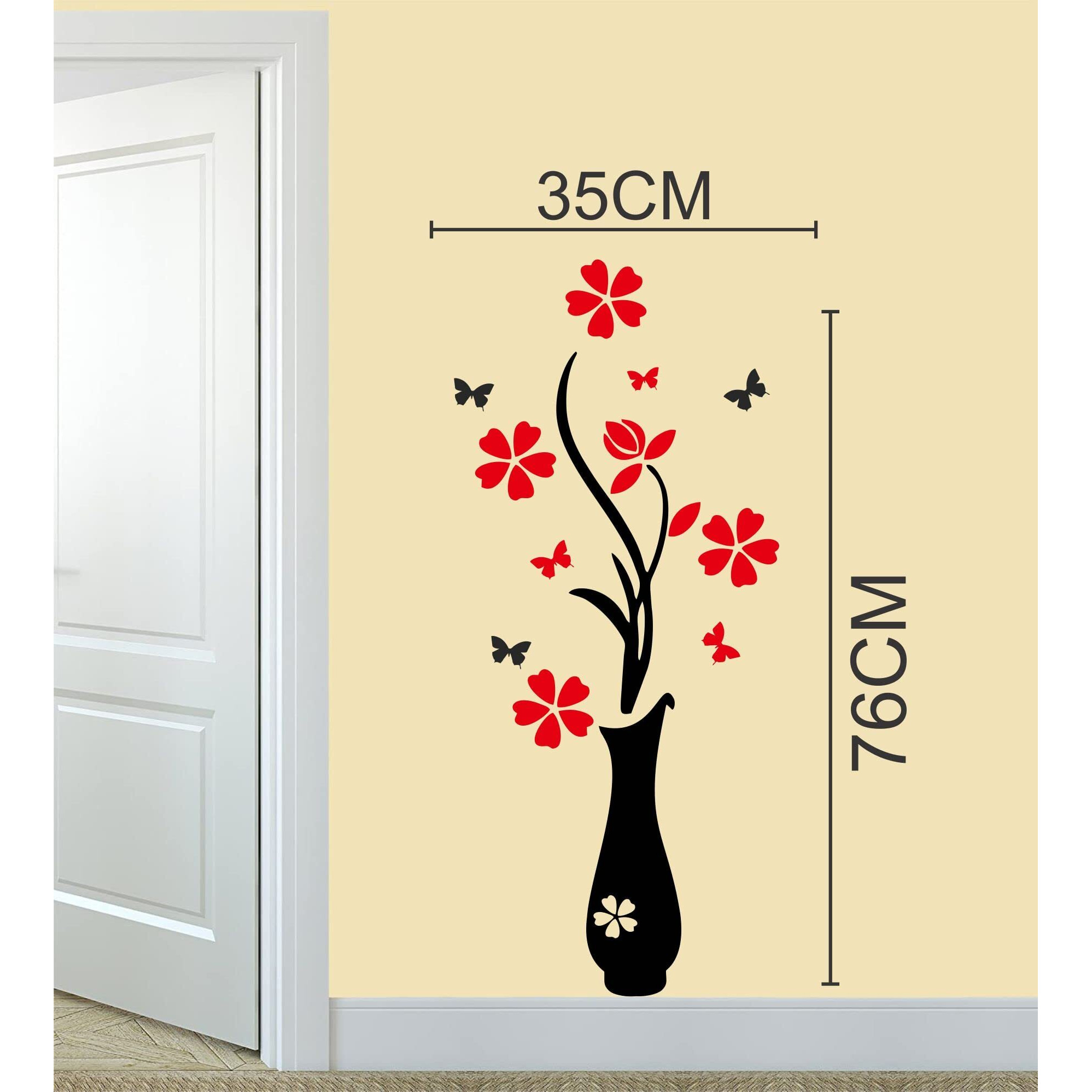 Sticker Yard Flowerpot Vinyl Wall Stickers Wall Cover Size 14X31Inch