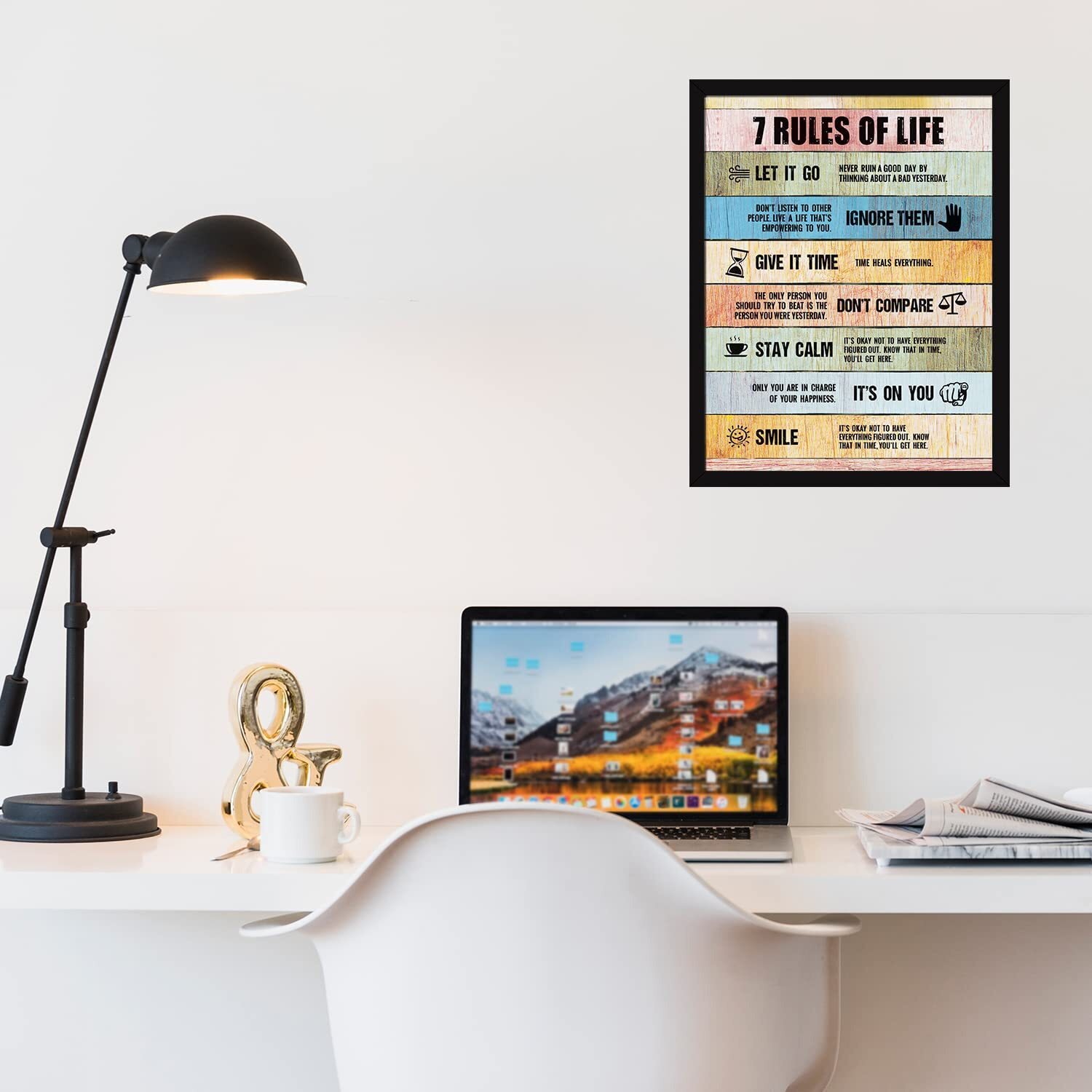 Chaka Chaundh - Life Rules Quotes Wall Frames - Motivational Life Rules Poster - Inspirational Life Rules Wall Frames - Quotes Wall Frame (13.6 X 10.6 Inches)