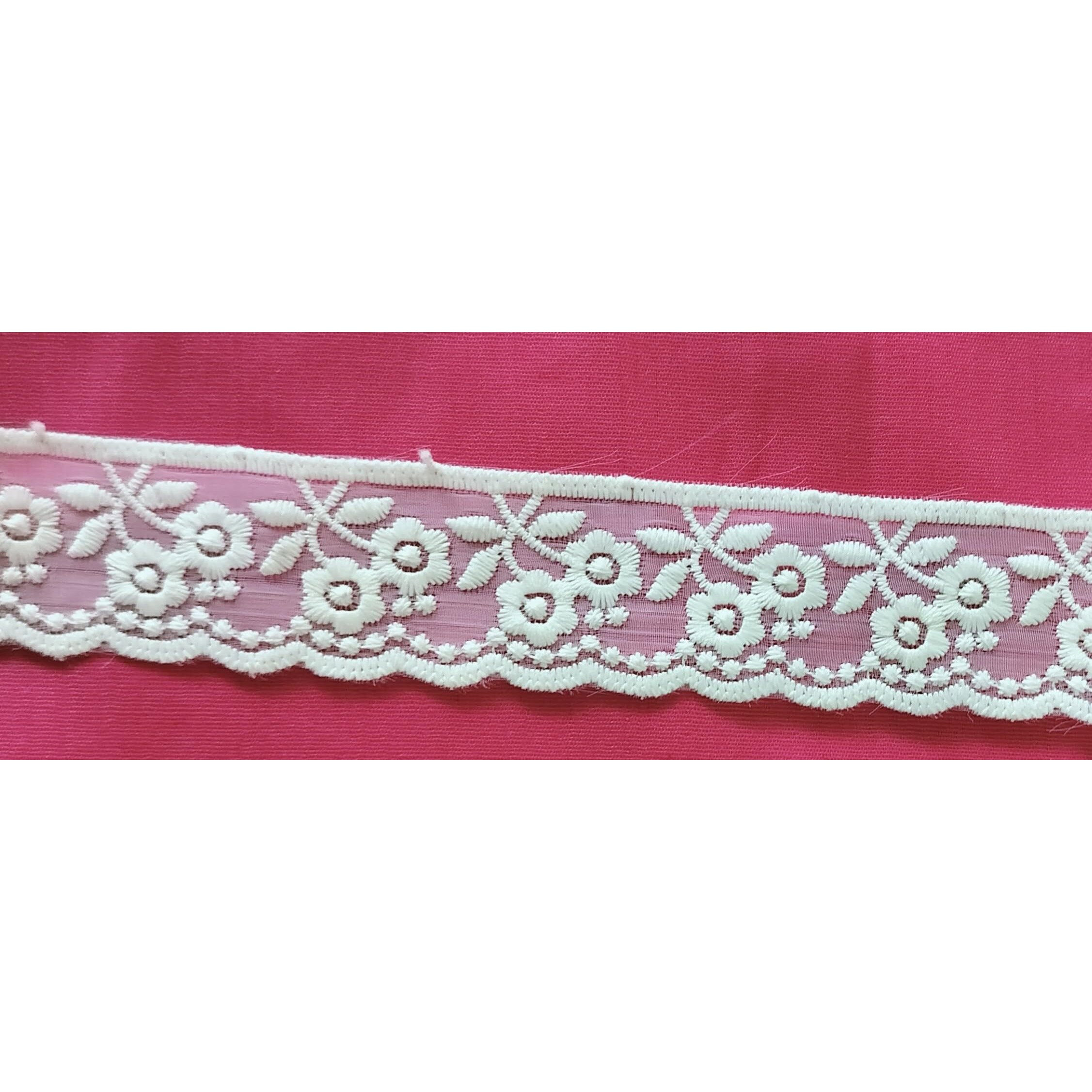 Sync White Net Lace And Border Material For Latkan Floral Flower Hanging Jhallar Tassel Embroidered Laces Applique Fabric Lace Sewing Supplies Cotton Work Lace 9 Metre