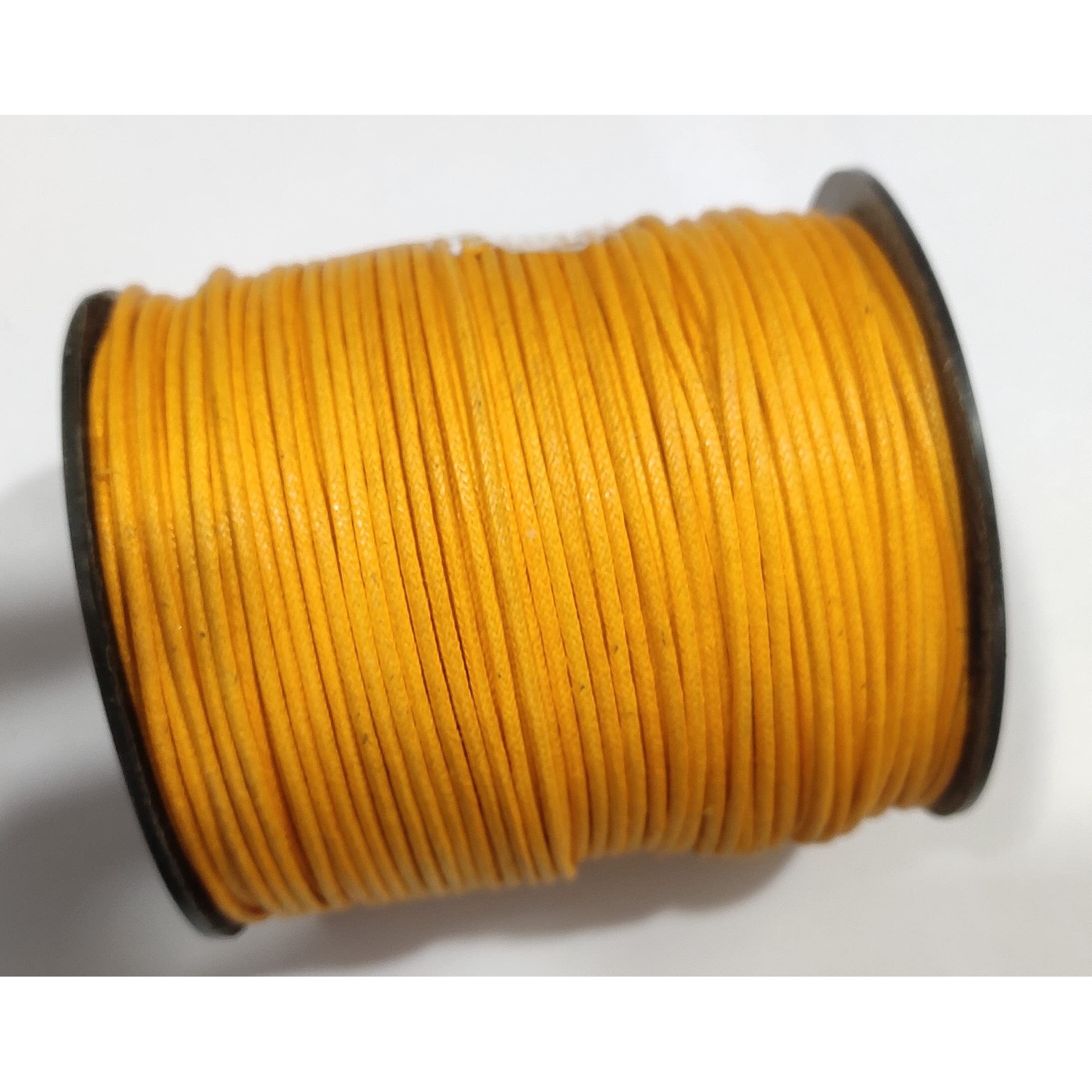 Omx 100 Mt Roll Wax Cotton Cord For Diy Jewellery Making, Beading, Art And Craft Work And Handicrafts(1.5 Mm, Turmeric Yellow Gold)