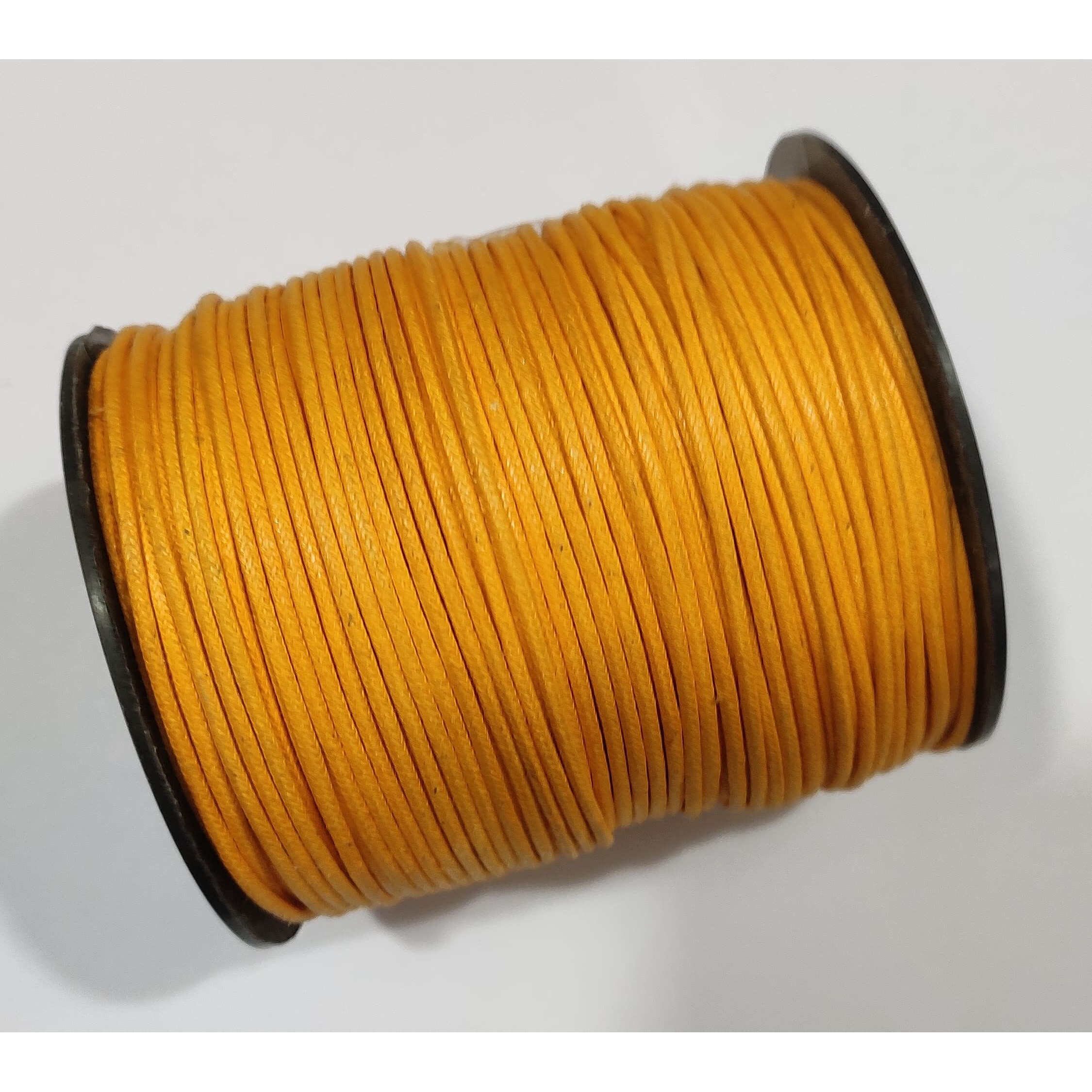 Omx 100 Mt Roll Wax Cotton Cord For Diy Jewellery Making, Beading, Art And Craft Work And Handicrafts(1.5 Mm, Turmeric Yellow Gold)