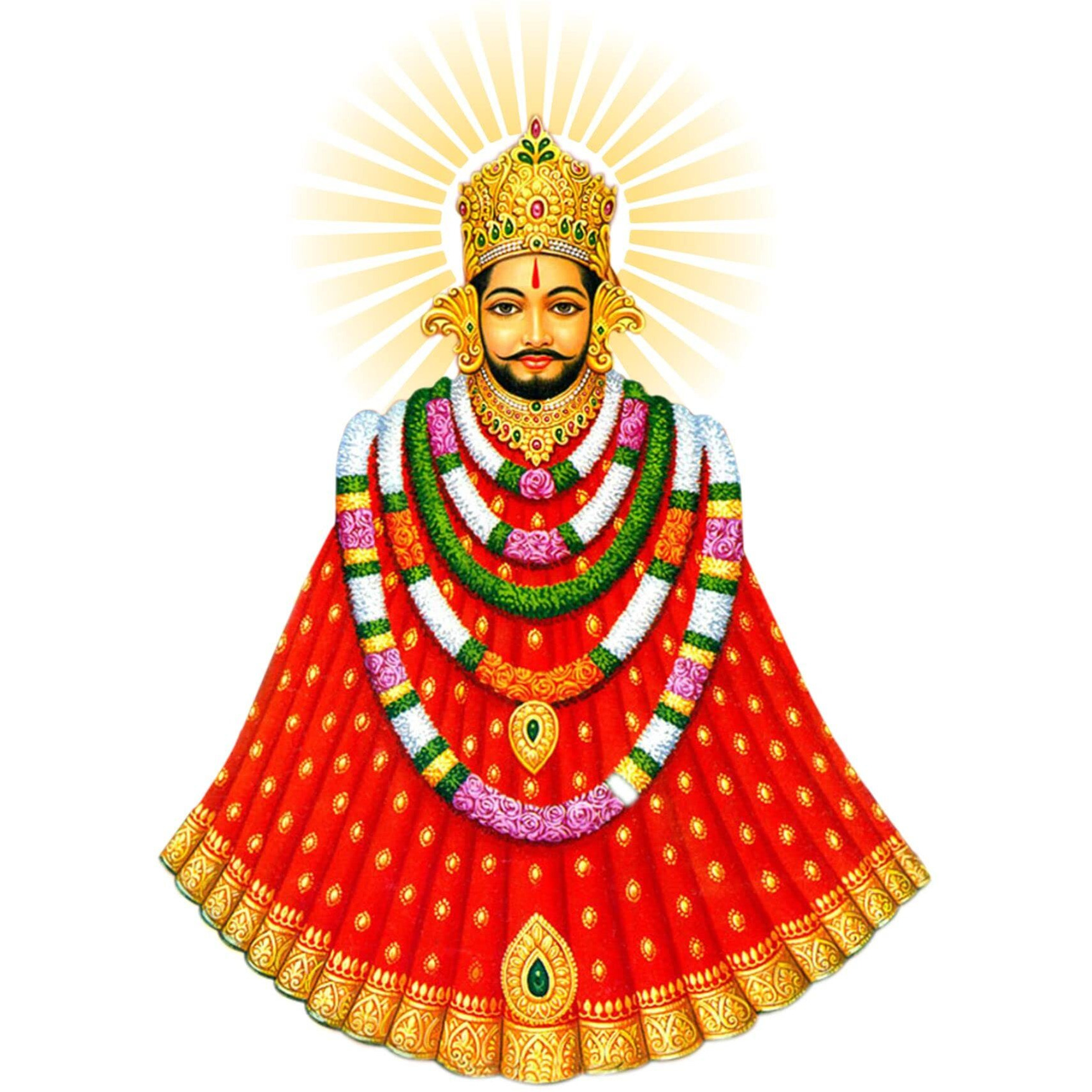 Sticker Yard Lord Khatu Shyam Ji Vinyl Multicolor Wall Stickers Standard Size 40X55Cm