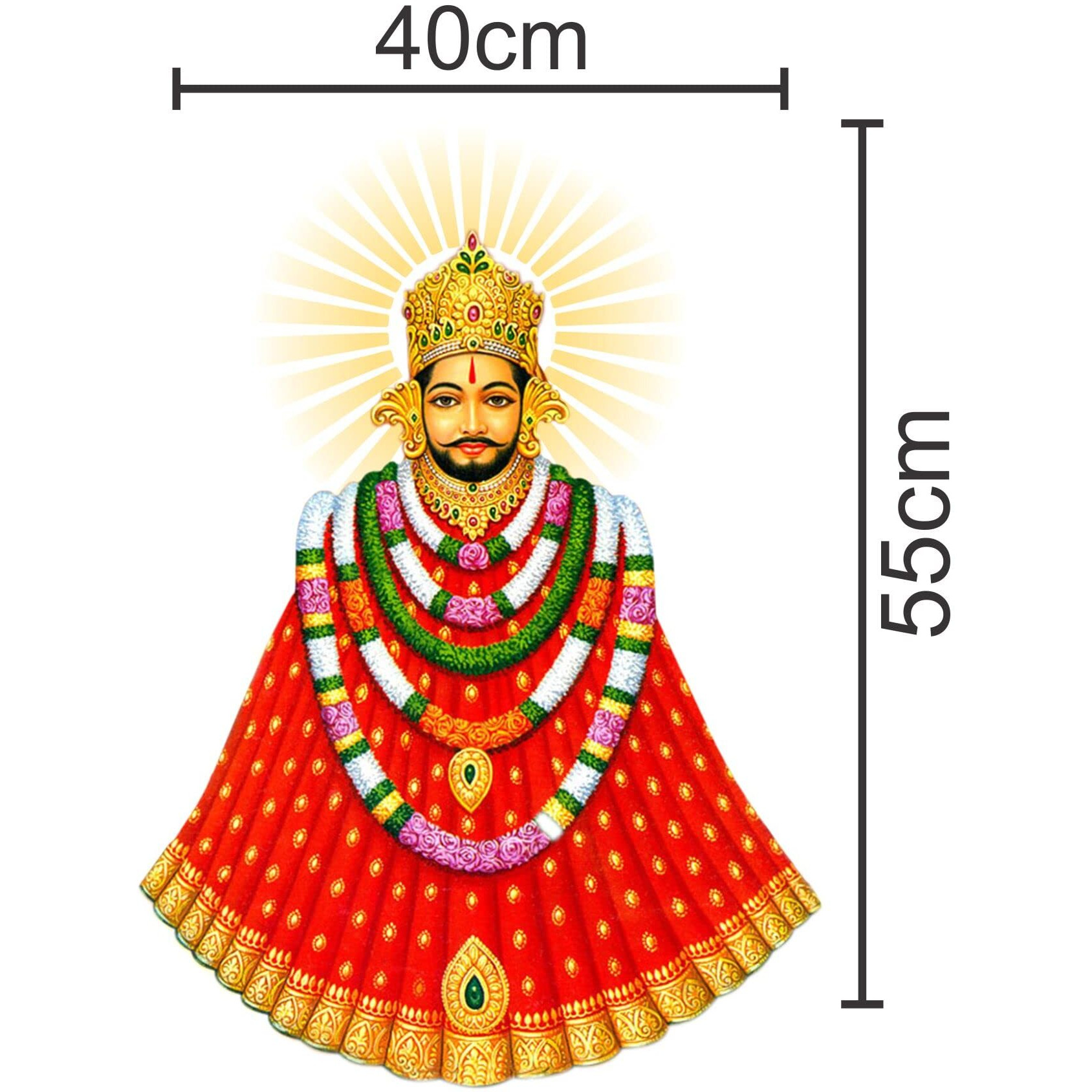 Sticker Yard Lord Khatu Shyam Ji Vinyl Multicolor Wall Stickers Standard Size 40X55Cm