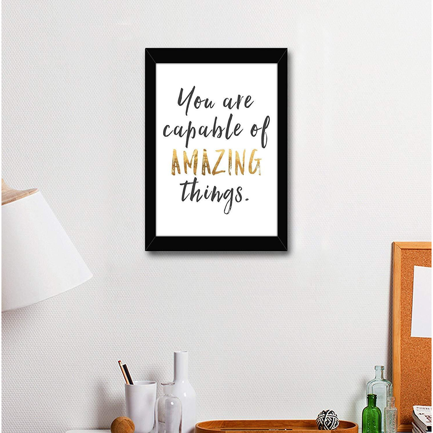 Tied Ribbons Decorative Hanging Inspirational Framed Poster For Living/Study Room Bedroom Home Decoration Office Decor Balcony (13.6 X 10.2 Inch)