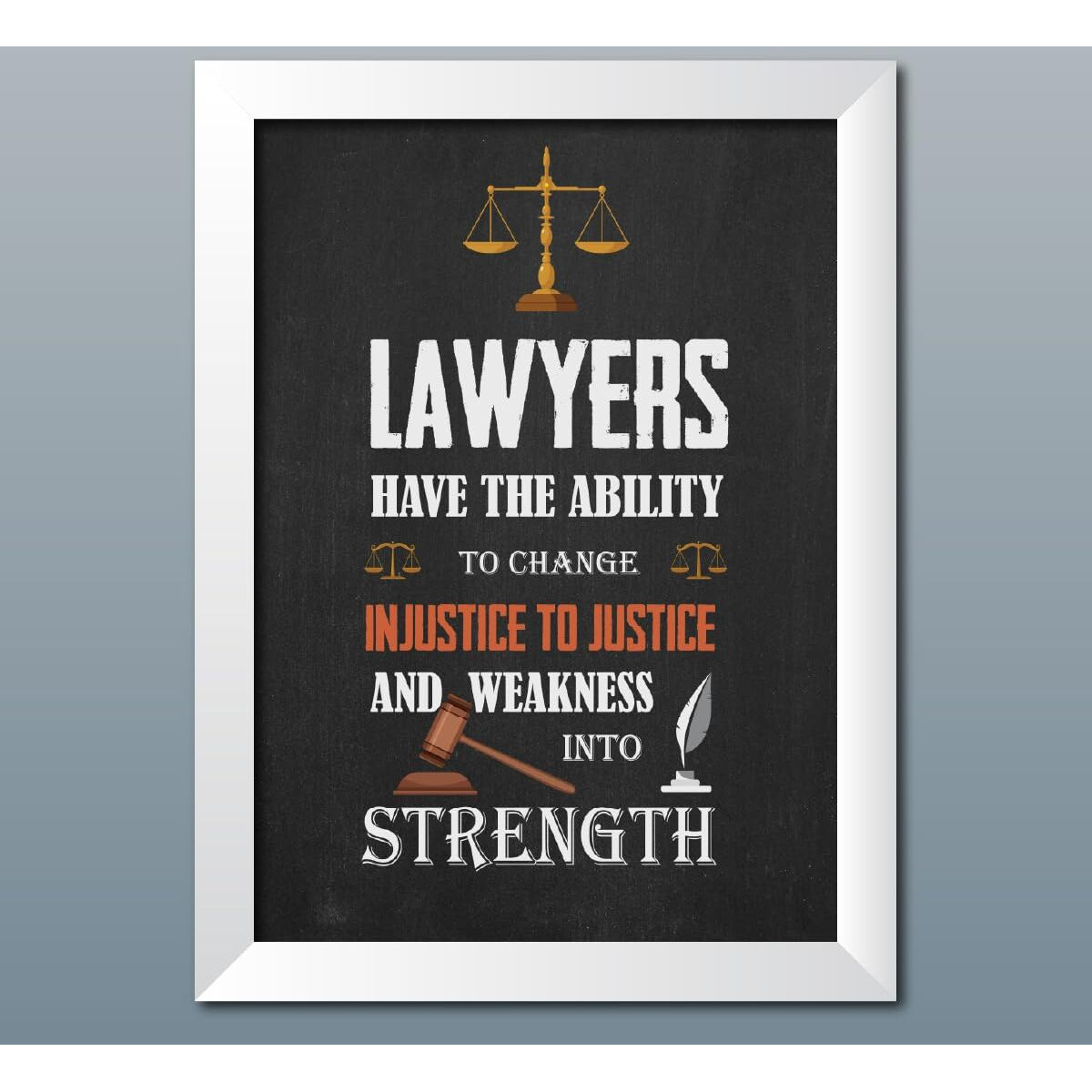 Tenorarts Law Poster Lawyer Quote Photo Framed Painting For Advocate Office Decoration Wall Frames With White Color Matt Finish Texture (12 Inches X 9Inches)