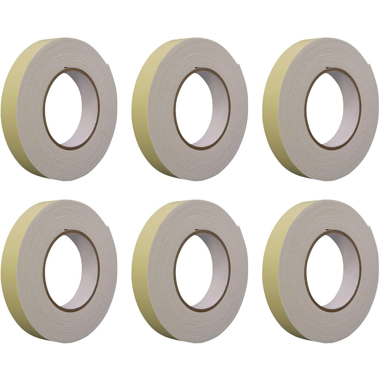 Ankev Double Sided Self Adhesive Acrylic Foam Mounting Tape For Wall, Craft, Furniture, Paper, Hooks, Multipurpose Usage, Home, Office, Diy Projects, Best For Mounting 1" Inch X 3 Meter (Pack Of 6)