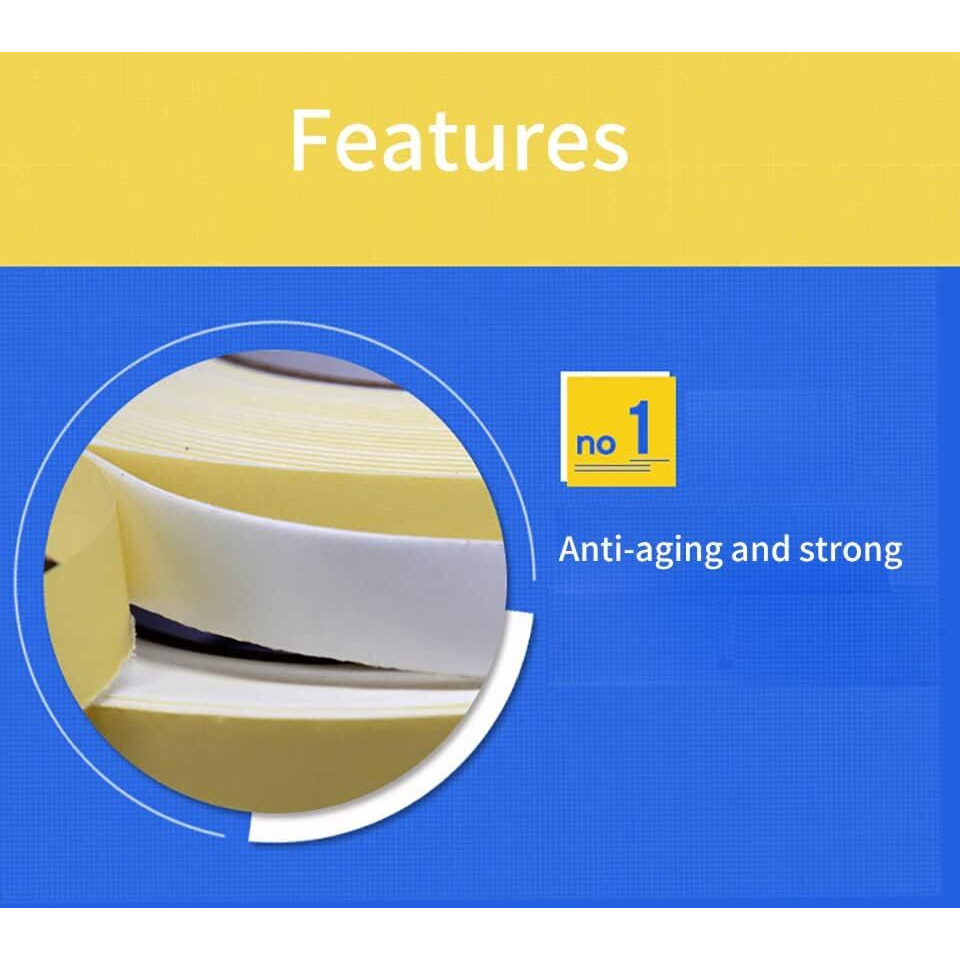Ankev Double Sided Self Adhesive Acrylic Foam Mounting Tape For Wall, Craft, Furniture, Paper, Hooks, Multipurpose Usage, Home, Office, Diy Projects, Best For Mounting 1" Inch X 3 Meter (Pack Of 6)