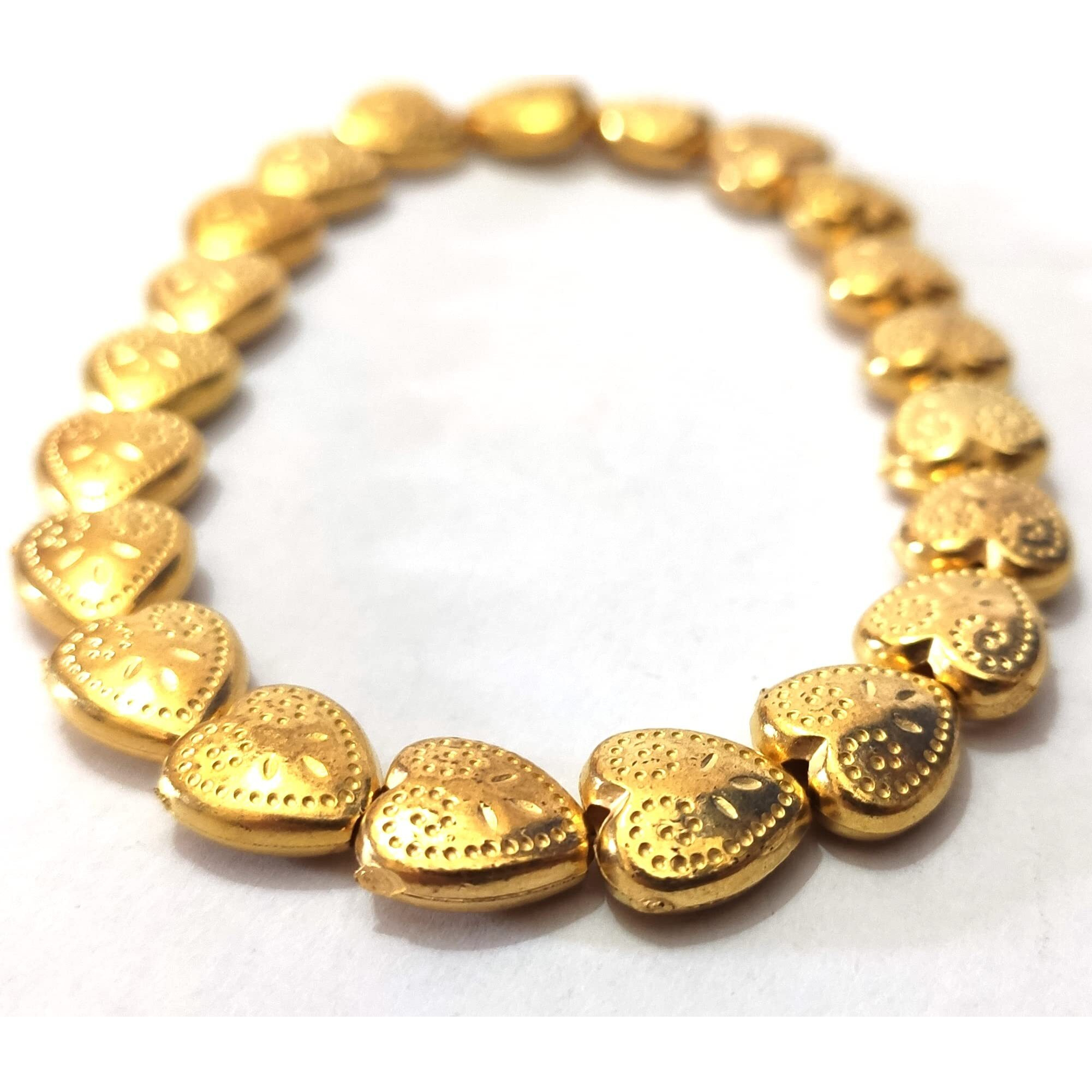 Get-Set-Go Golden Color Plastic Beads (300 Pcs) For Jewellery Making, Arts And Crafts Work, Necklace, Bracelet Earring Diy Kit (Heart)