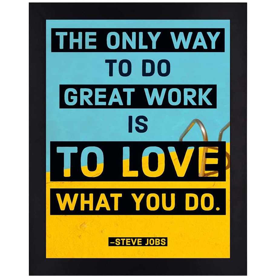 Interio Crafts Motivational Framed Posters - Steve Jobs Quote For Office And Home Wall Decor (Frame Size - 13&quotX10" Inches, Material - Synthetic Wood)