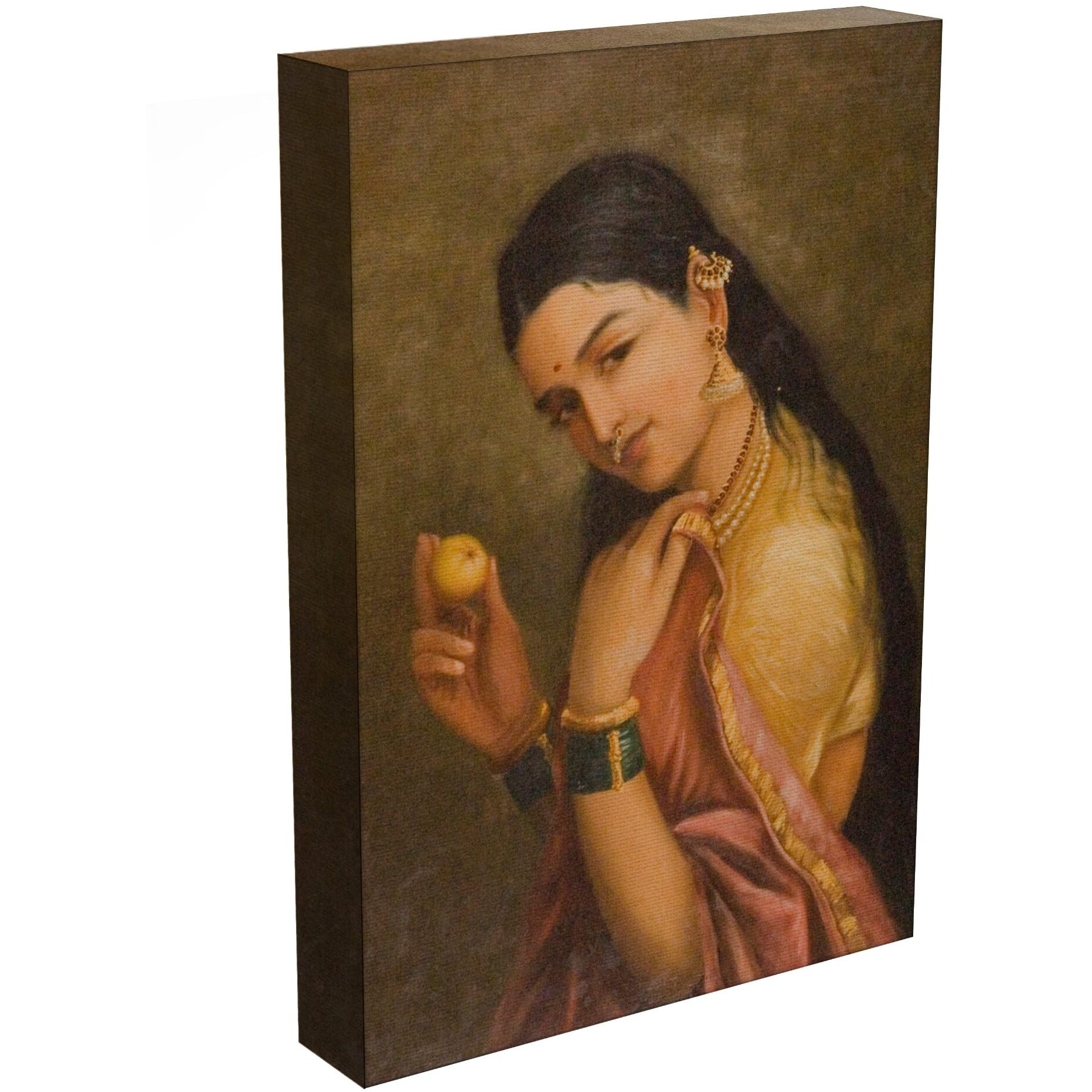 Inephos Framed Canvas Painting - Raja Ravi Varma Painting - Wall Painting For Living Room, Bedroom, Office, Hotels, Drawing Room, Wooden, 120Cm X 75Cm, 20_0053Lf
