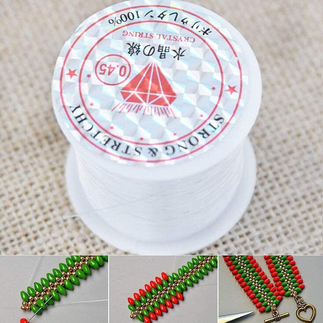 Diy Crafts 1 Roll, Stretchy Stretch Thread, Stretch Stretchy Crystal String Beading Thread Nylon Line Rope For Jewellery Making Crafts 0.45M(1 Roll, Stretchy Stretch Thread)