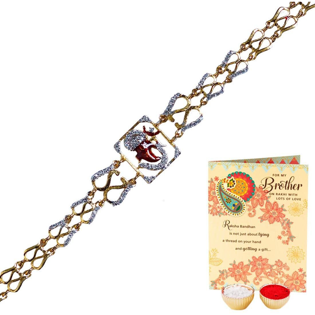 Archies Rakhi Collection For Rakshabandhan | Rakhi For Brother | Rakhi For Bhaiya And Bhabhi | Rakhi Combo Gift Hamper (Buoyant-Traditional Style Rakhi Combo)