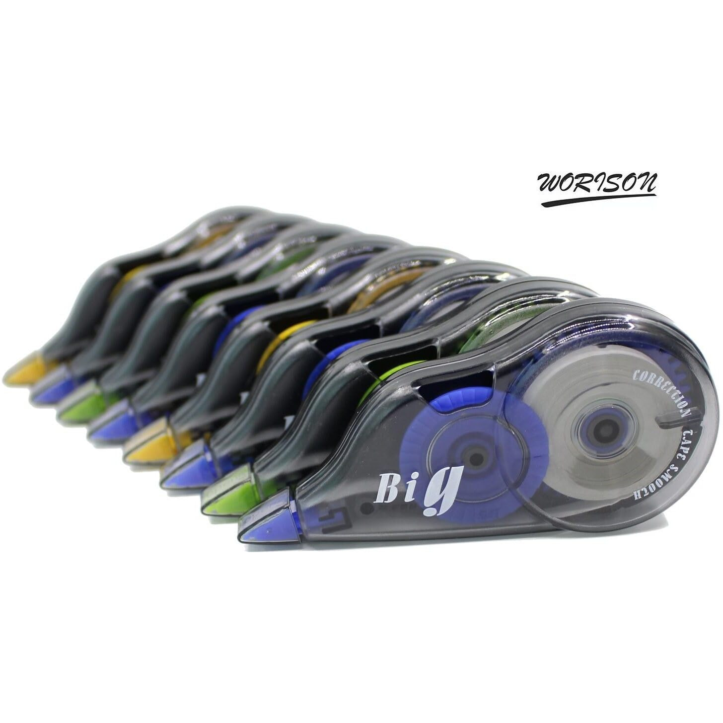 Worison 6Pc Big Correction Tape 12 Meters For Ballpoint Pens, Gel Pens And Fountain Pens Correction (Multicolor)