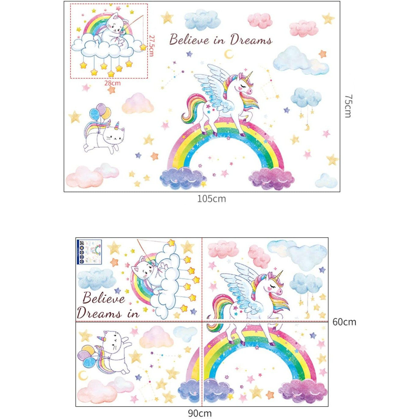 Indian Royals Creative Unicorn Wall Stickers For Home, Living Room, And Wall Painting (60 Cm X 90 Cm)