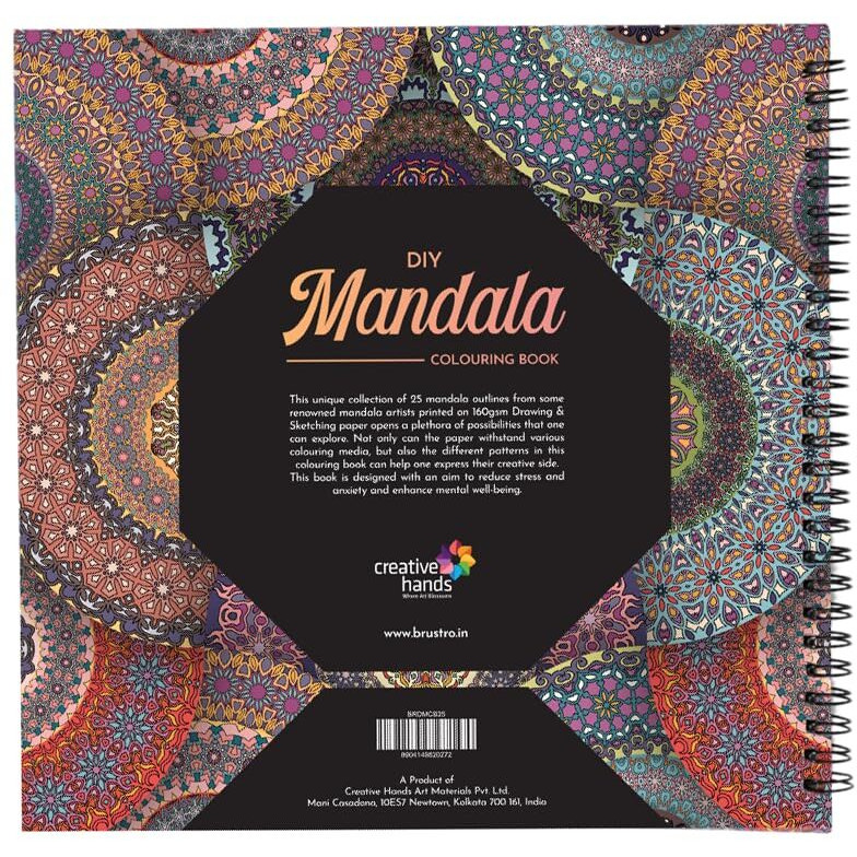 Brustro Diy Mandala Colouring Book 9&quotX9" 160 Gsm 25 Perforated Sheets