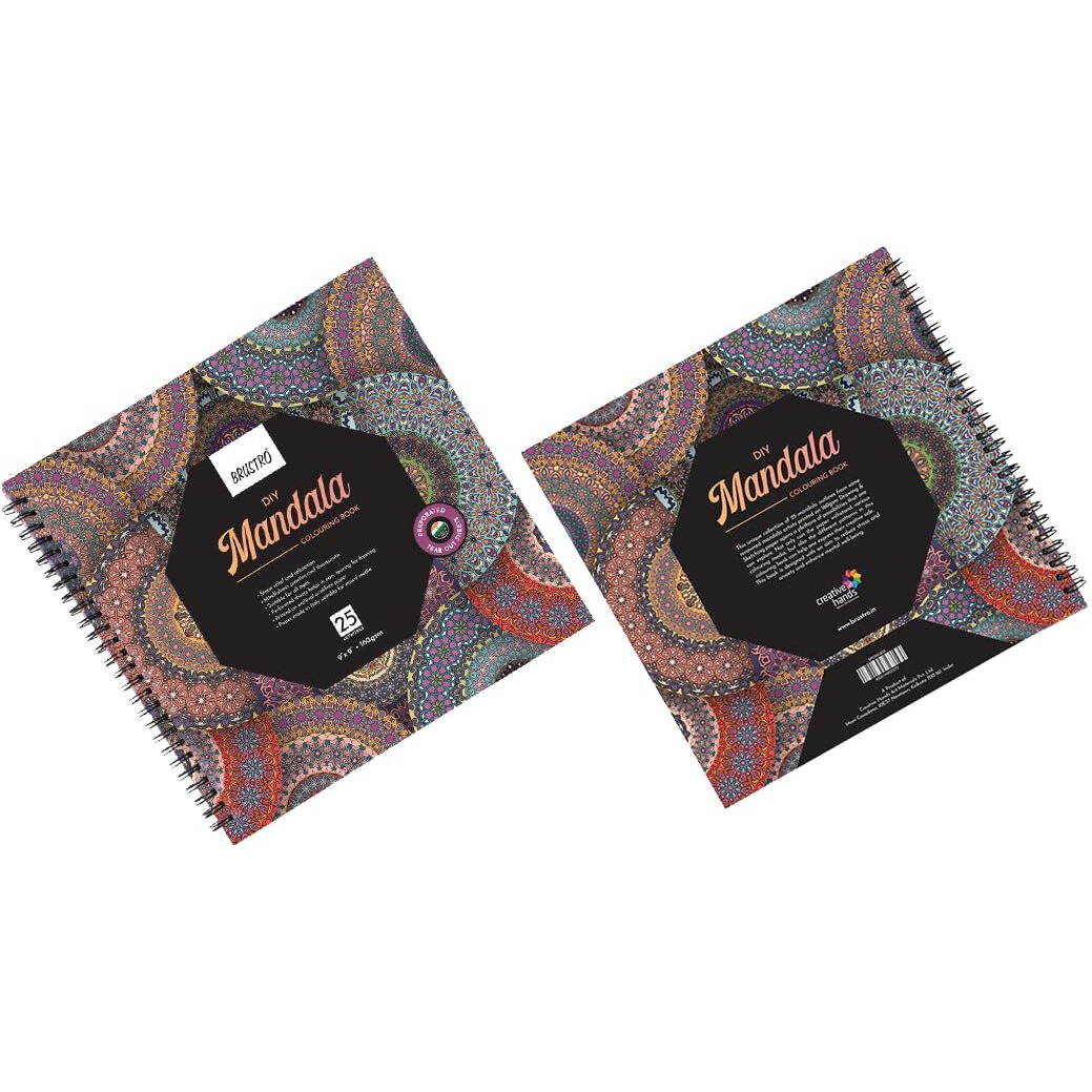 Brustro Diy Mandala Colouring Book 9&quotX9" 160 Gsm 25 Perforated Sheets
