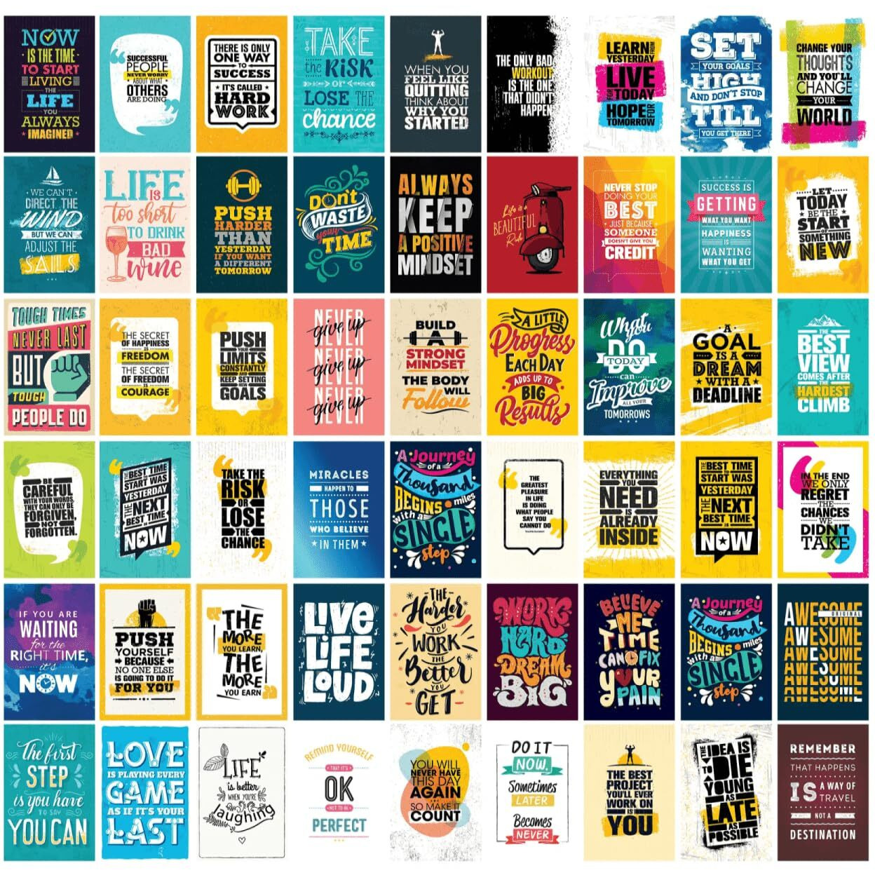 Sr Creative Craft Motivational Poster Quotes Wall Design For Living Room Drawing Room Poster Paper Print Pack Of 54 (4 Inch X 6 Inch)
