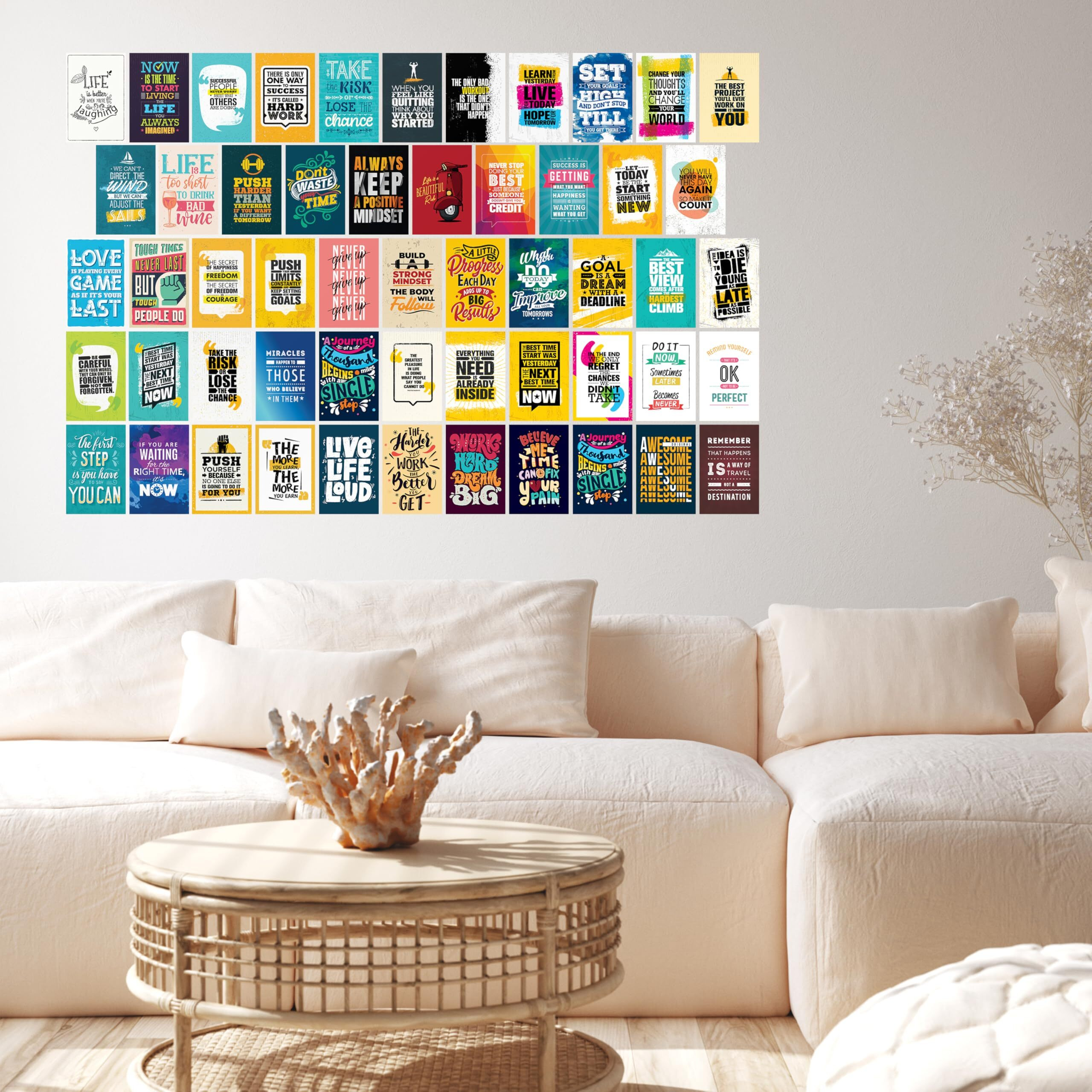 Sr Creative Craft Motivational Poster Quotes Wall Design For Living Room Drawing Room Poster Paper Print Pack Of 54 (4 Inch X 6 Inch)