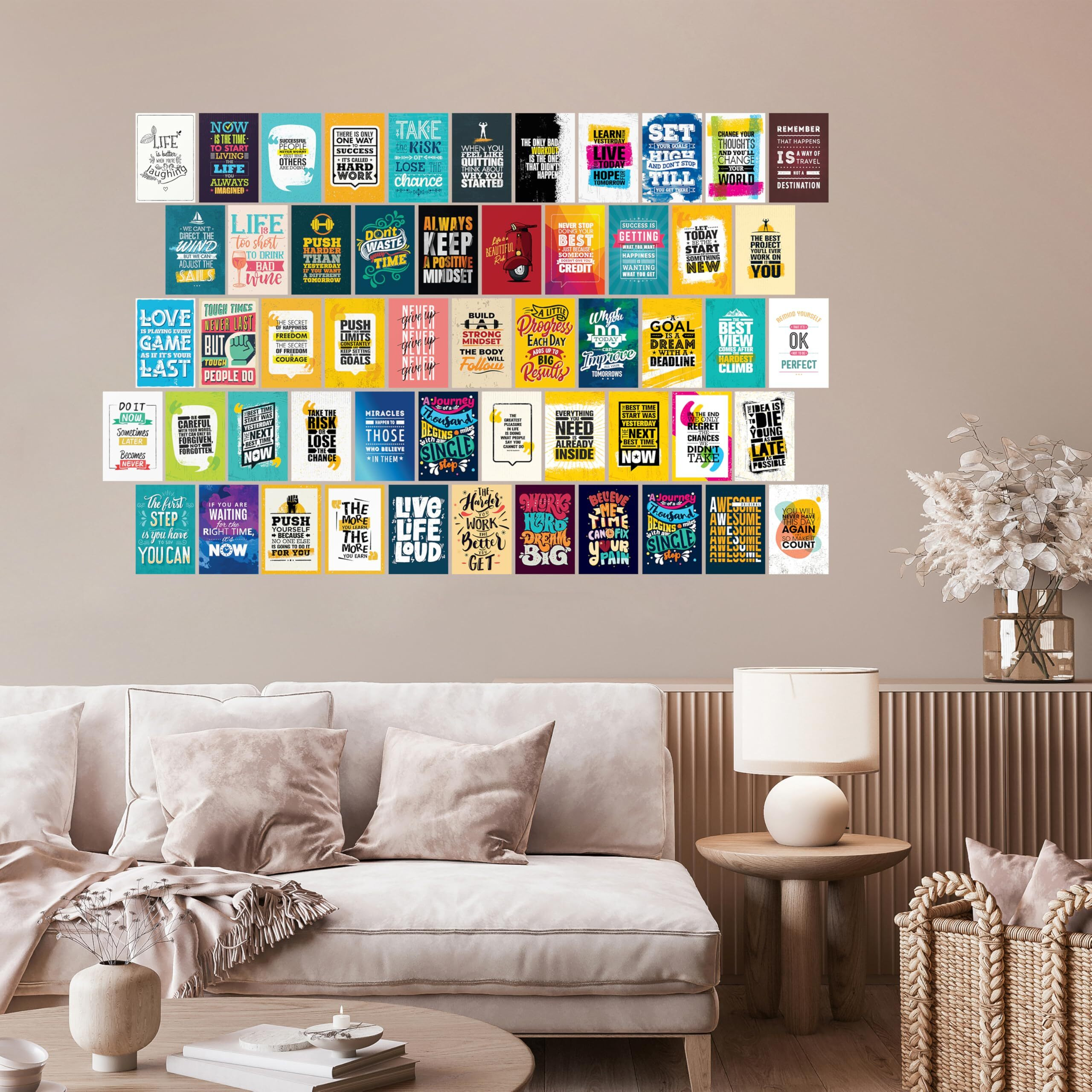 Sr Creative Craft Motivational Poster Quotes Wall Design For Living Room Drawing Room Poster Paper Print Pack Of 54 (4 Inch X 6 Inch)