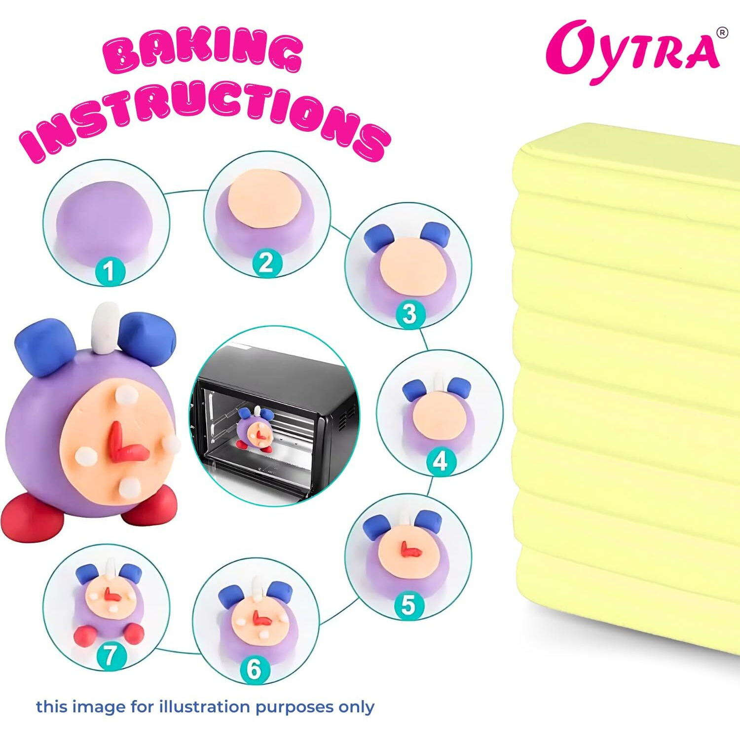 Oytra Polymer Oven Bake Clay 50 Grams Set Of 6 Colors Sculpting Modelling Diy Art And Craft For Canes Jewellery Making Sculpture Crafting For Beginners Artists Professionals