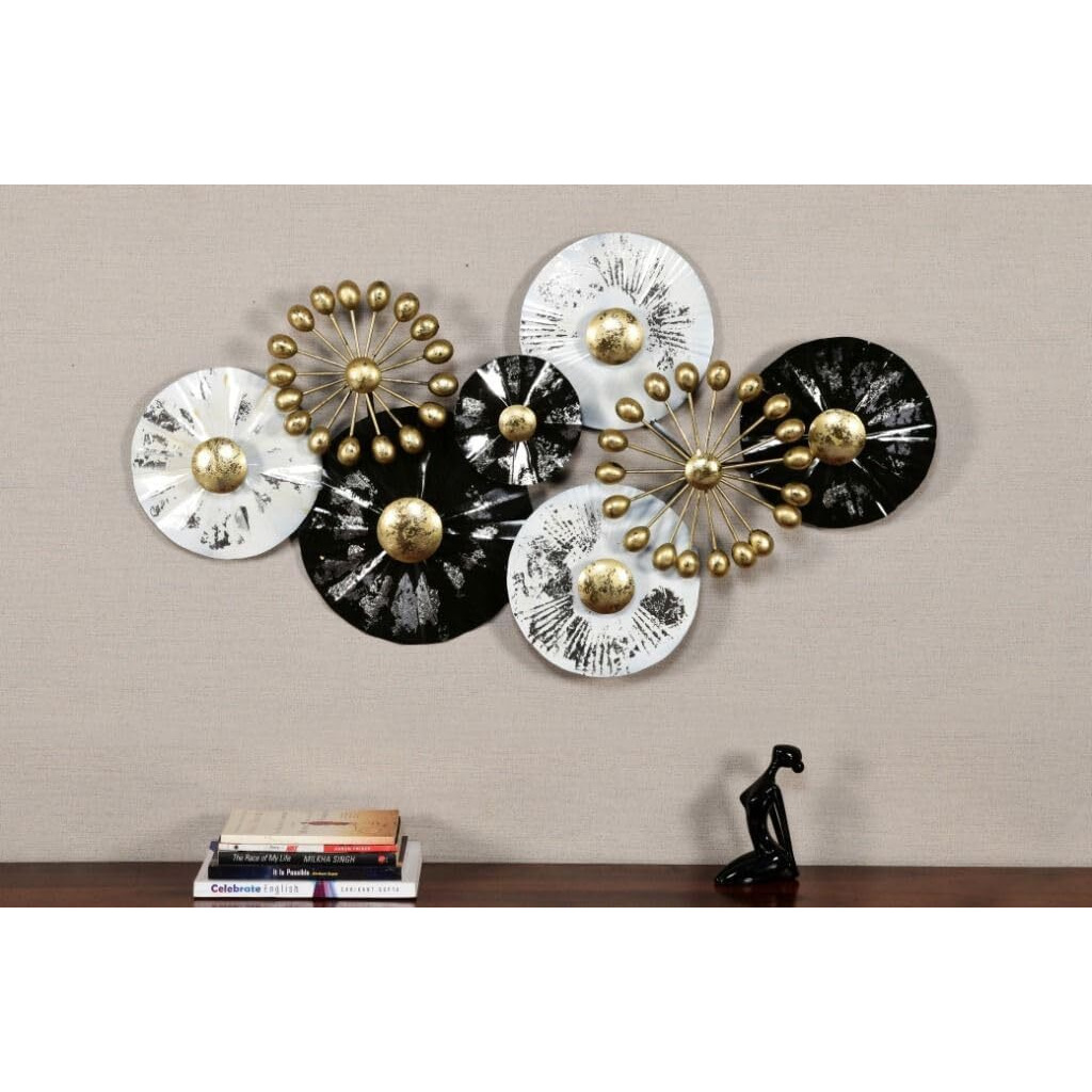 Anshika International Metal Wall Art Frame, Wall Sculpture For Living Room, Wall Hangings For Home Decoration, Wall Hanging Decorative Items For Bedroom (B&W-36X20 In)