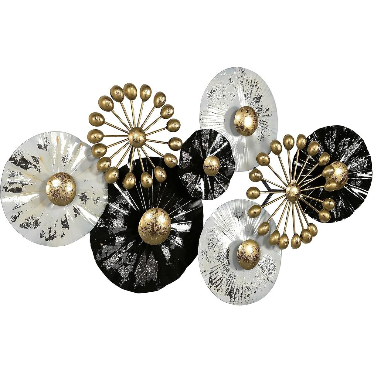 Anshika International Metal Wall Art Frame, Wall Sculpture For Living Room, Wall Hangings For Home Decoration, Wall Hanging Decorative Items For Bedroom (B&W-36X20 In)