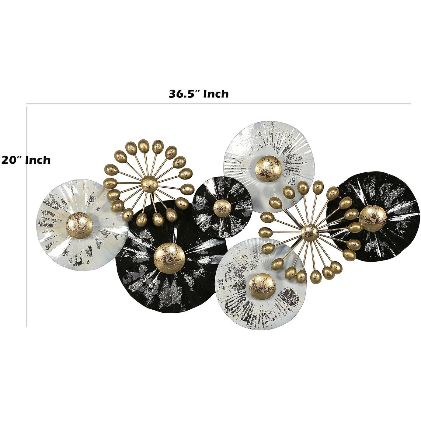 Anshika International Metal Wall Art Frame, Wall Sculpture For Living Room, Wall Hangings For Home Decoration, Wall Hanging Decorative Items For Bedroom (B&W-36X20 In)