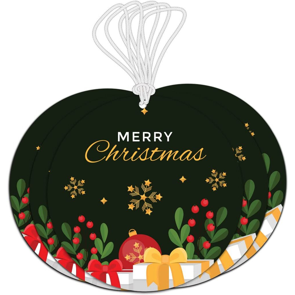 Festiko Christmas Gift Tags, Christmas Theme Gift Tags,Xmas Gift Tags Hanging Label For Diy Christmas Gift Wrap And Label Package Pack Of 6 Pcs (Multicolor)