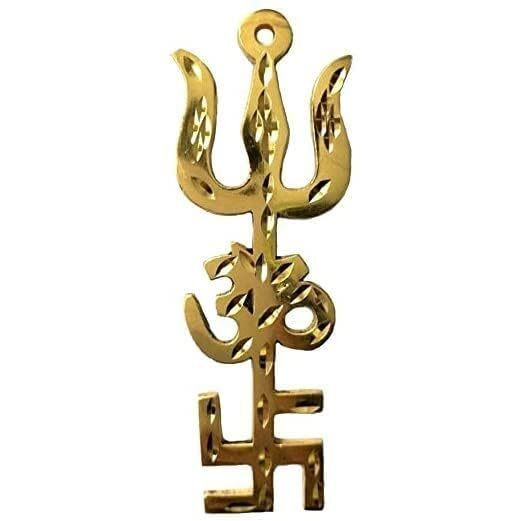 Bless Kraft Home Protection Vastu Yantra Trishakti Swastik Om Trishul For Main Door And Wall Hanging (Modern)
