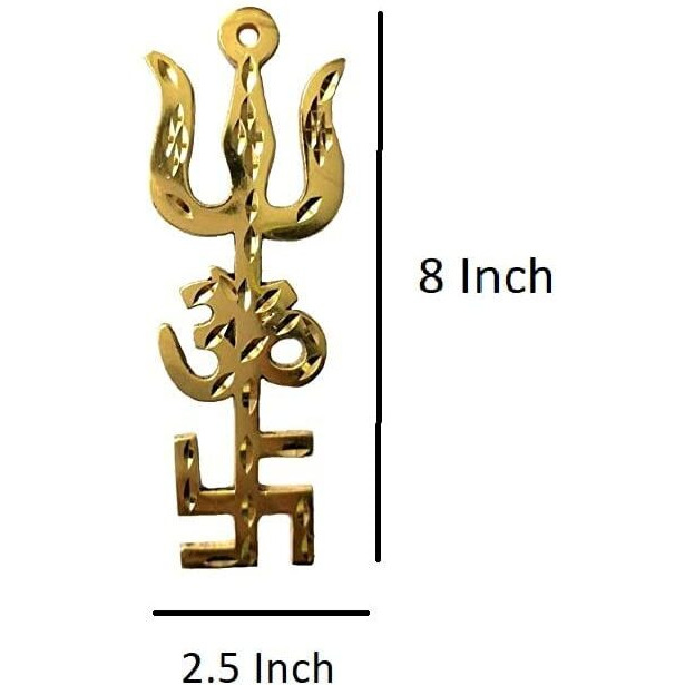 Bless Kraft Home Protection Vastu Yantra Trishakti Swastik Om Trishul For Main Door And Wall Hanging (Modern)