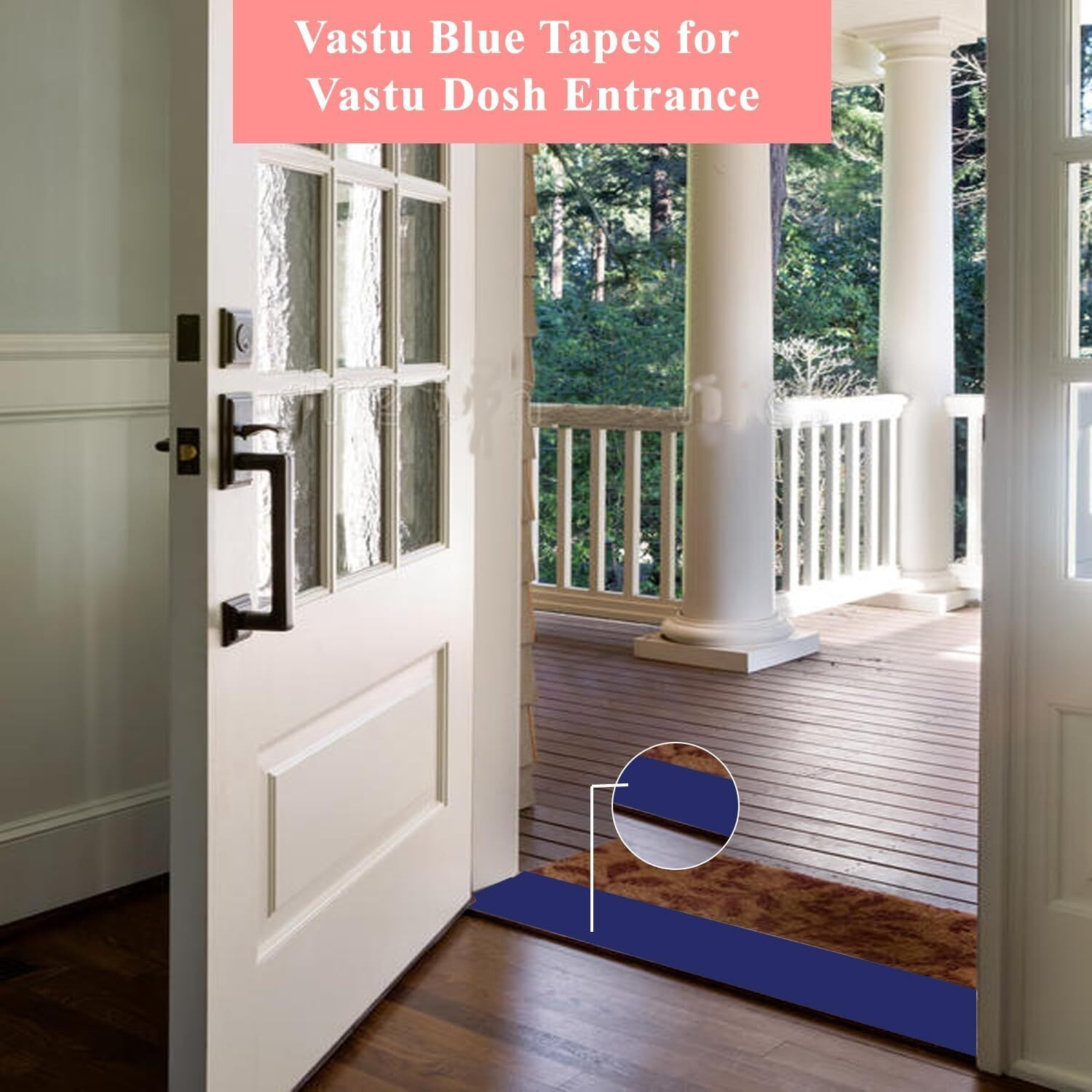 Voiish Tape For Vastu Dosh Remedy/Heavy Duty Vinyl Tape, Vastu Correction For Bathroom And Entrance (Size- 2 Inches) (White_1Pc)