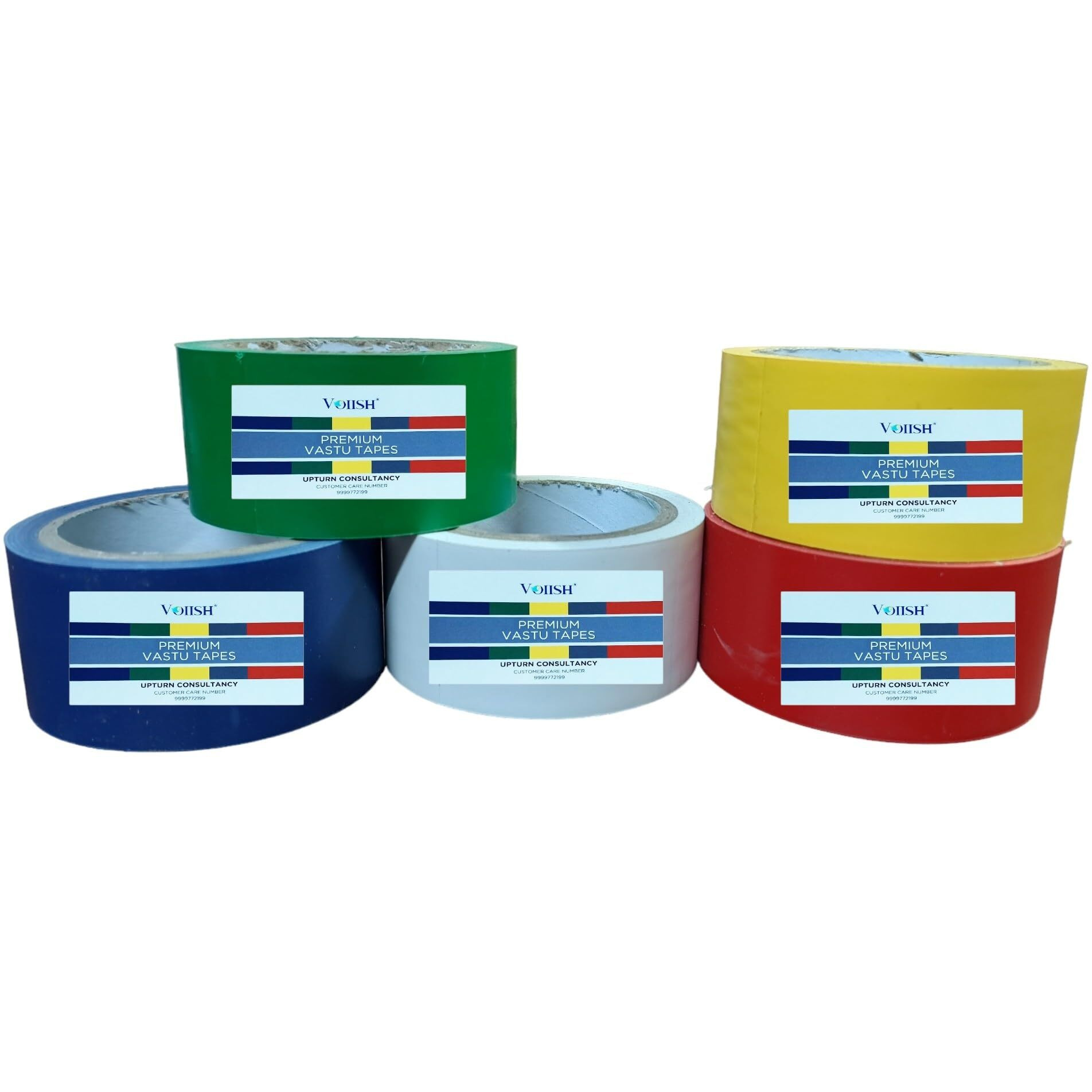 Voiish Tape For Vastu Dosh Remedy/Heavy Duty Vinyl Tape, Vastu Correction For Bathroom And Entrance (Size- 2 Inches) (White_1Pc)