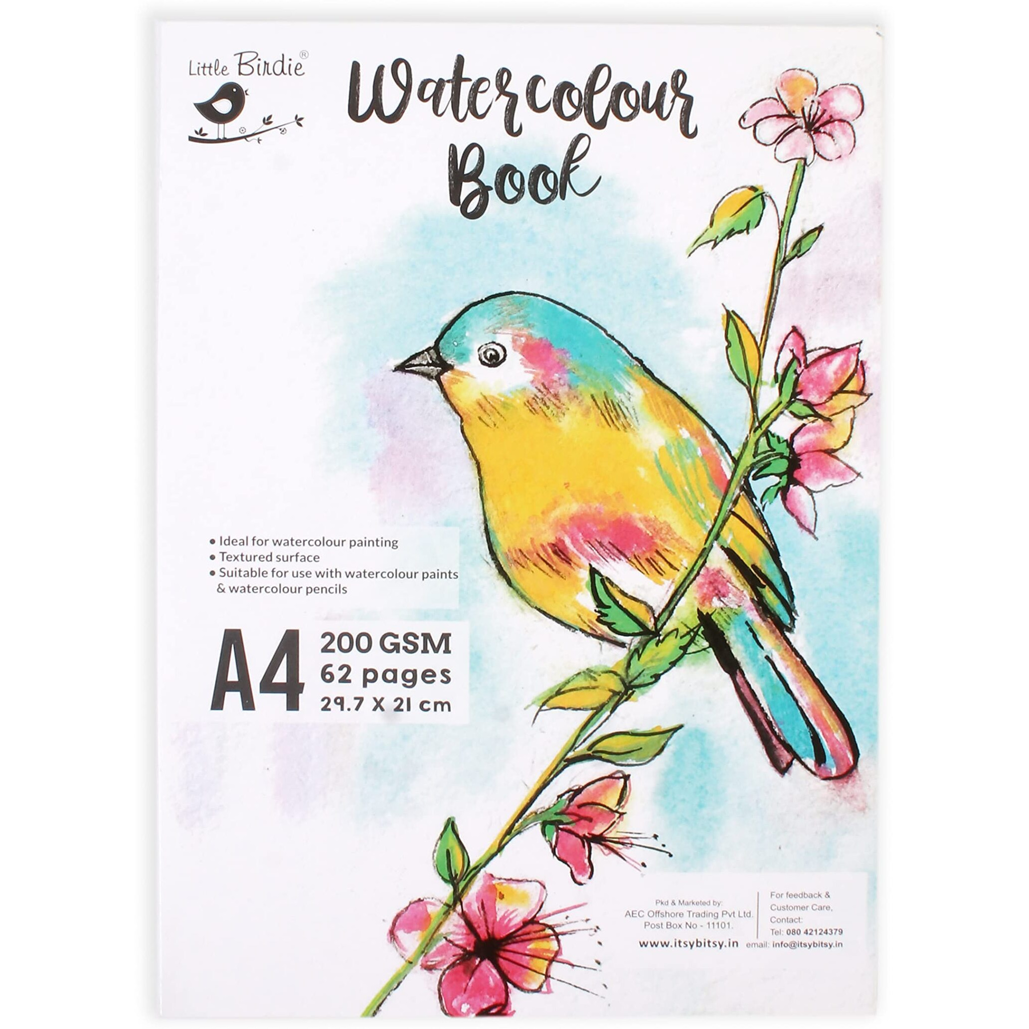 Itsy Bitsy A4 Watercolor Book (62 Pages) For Painting | Watercolor, Gouache, Ink, And Mixed Media Sketchbook
