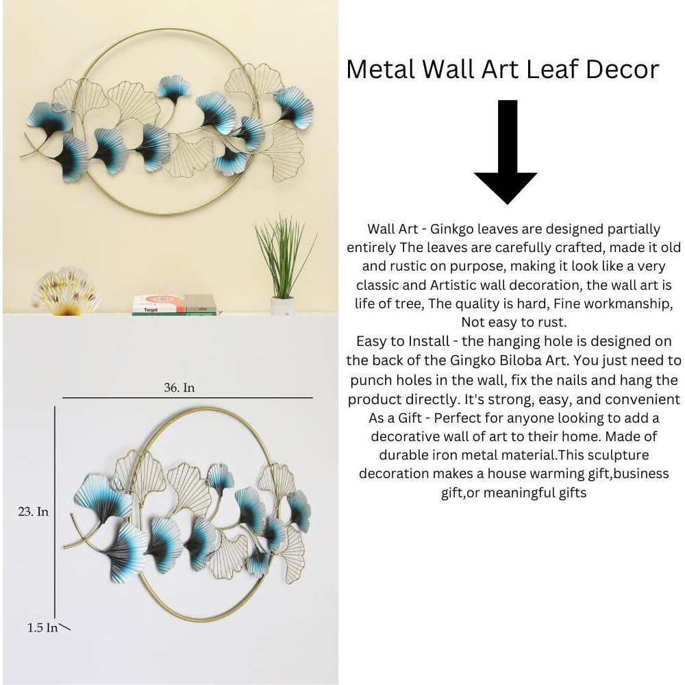 Ovik Modern Metal Wall Art Decor Elegant Iron Hanging For Living Room, Bedroom, Hotel, Or Restaurant Perfect Accent For Home Decor And Interior Design (Multicolor)