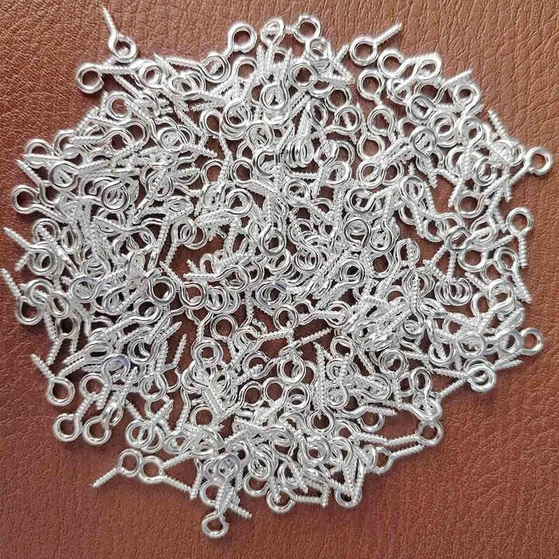 Diy Crafts 40, Nickel Silver Colour, Screw Eye Pins Hooks Eyelets Screw Threaded For Jewelry Making Findings Diy (40, Nickel Silver Colour)