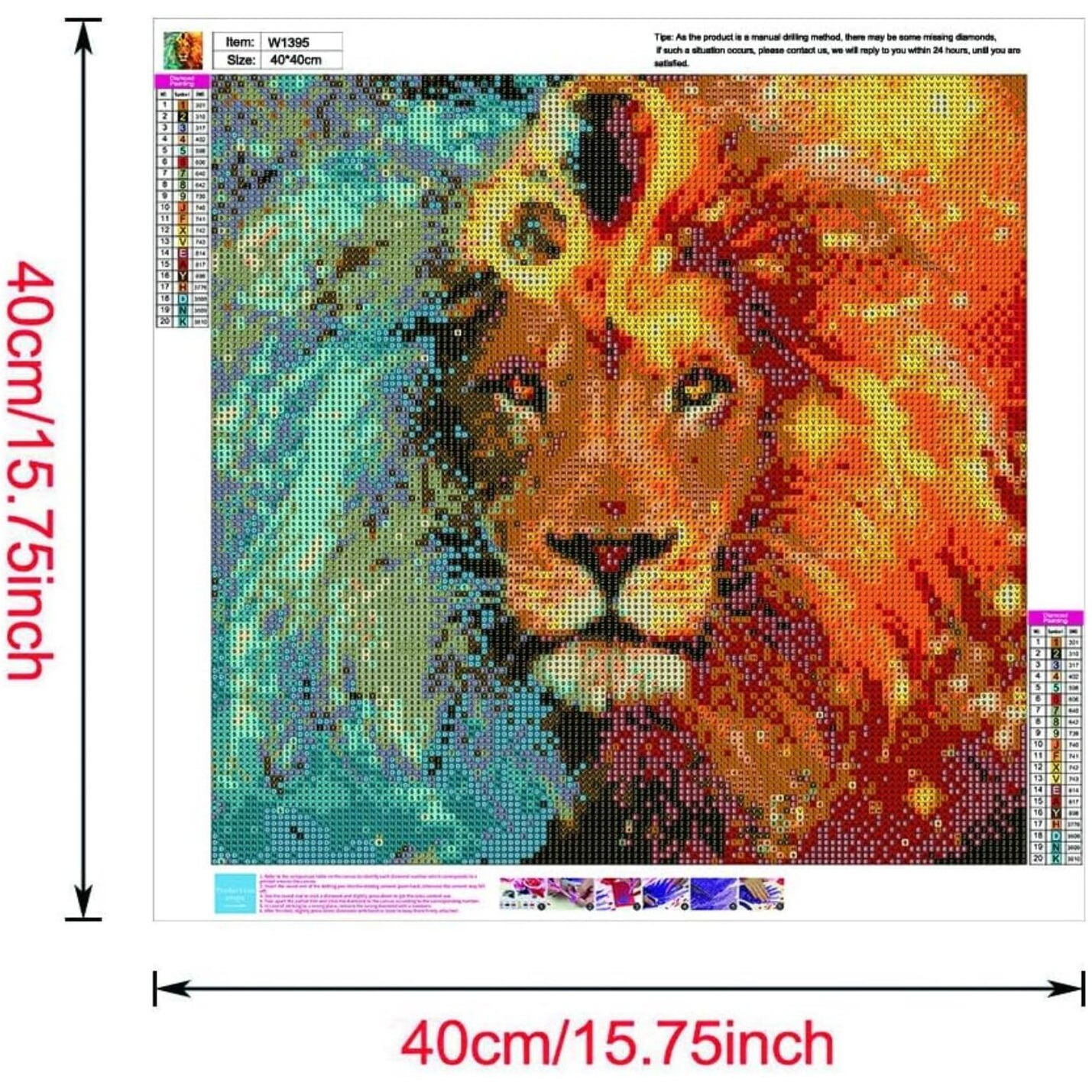 Darkness Golden Lion Diamond Painting Kits For Adults And Kids Create Dazzling Full Drill 5D Diy Crystal Rhinestone Art For Home Decor, 40X40 Cm (Lion)
