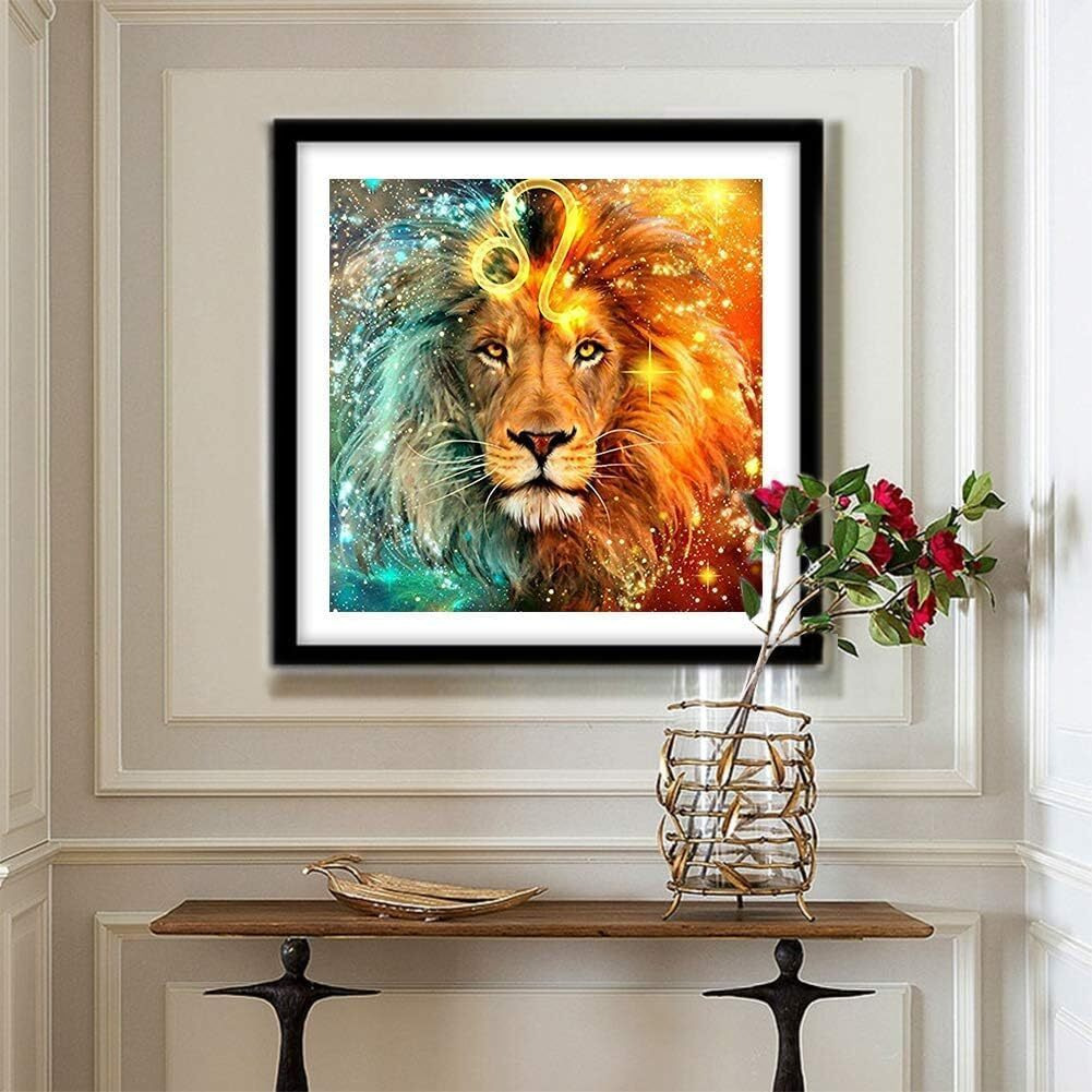 Darkness Golden Lion Diamond Painting Kits For Adults And Kids Create Dazzling Full Drill 5D Diy Crystal Rhinestone Art For Home Decor, 40X40 Cm (Lion)