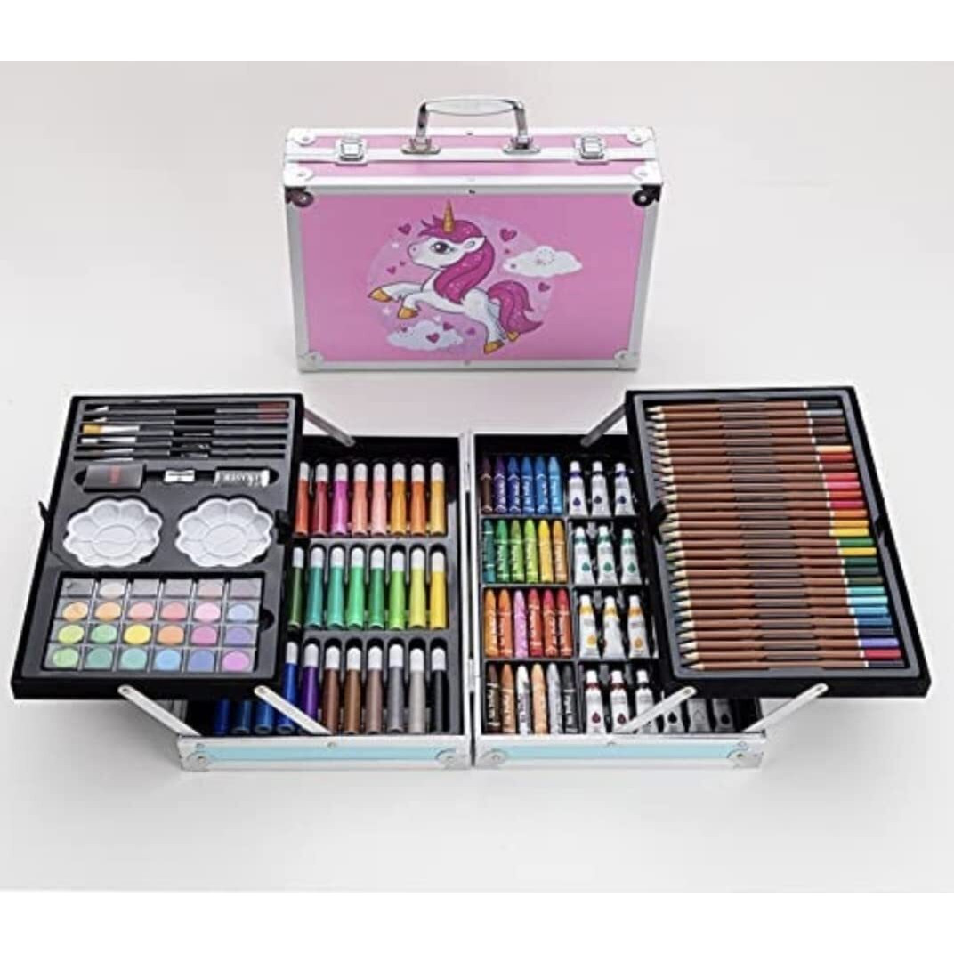 Kunya Artist Colour Set -Color Box With Multiple Coloring Kit, Professional Drawing Color Pencils, Oil Pastel, Sketches, Water Colors And Acrylict Craft - Multicolor