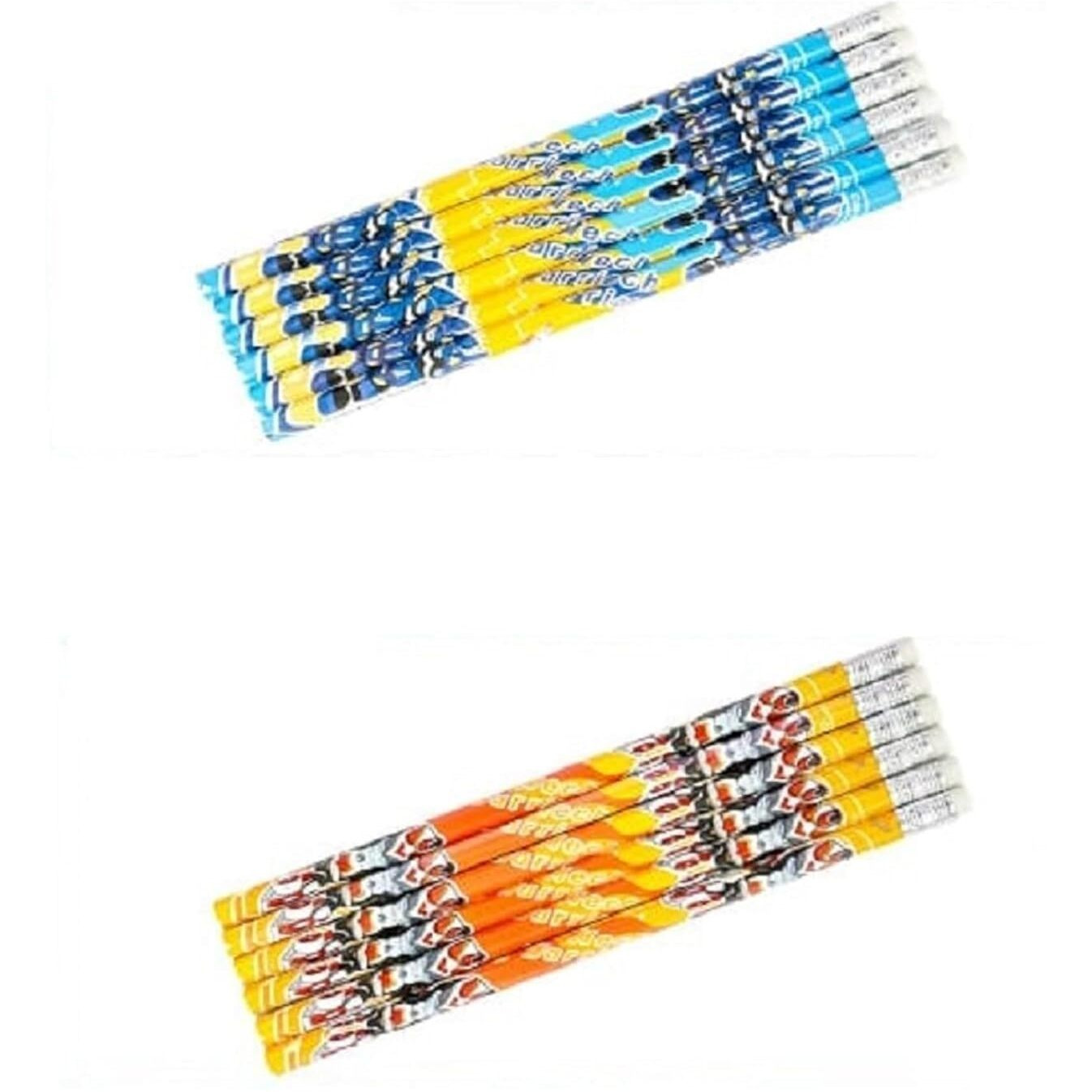 Deoxy Mech Warrior Student Hb Pencils, Ultra Dark Lead, 12 Pieces, Pack Of 2, Blue And Red
