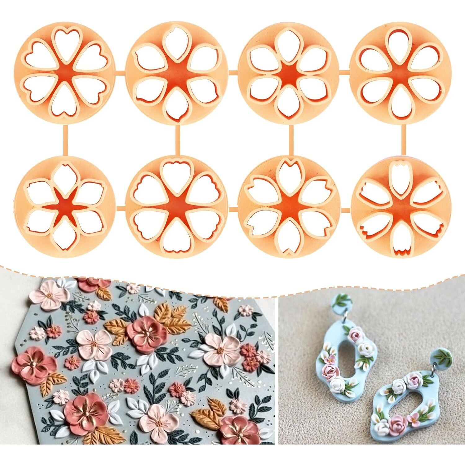 Dhanishtha | Polymer Clay Cutter Cutters | Clay Cutter Clay Tool | Basic Shapes Earing Making Tools | Clay Cutter Tool Jewellery Making Tools | Color May Vary | Set Of 8 Cutters |