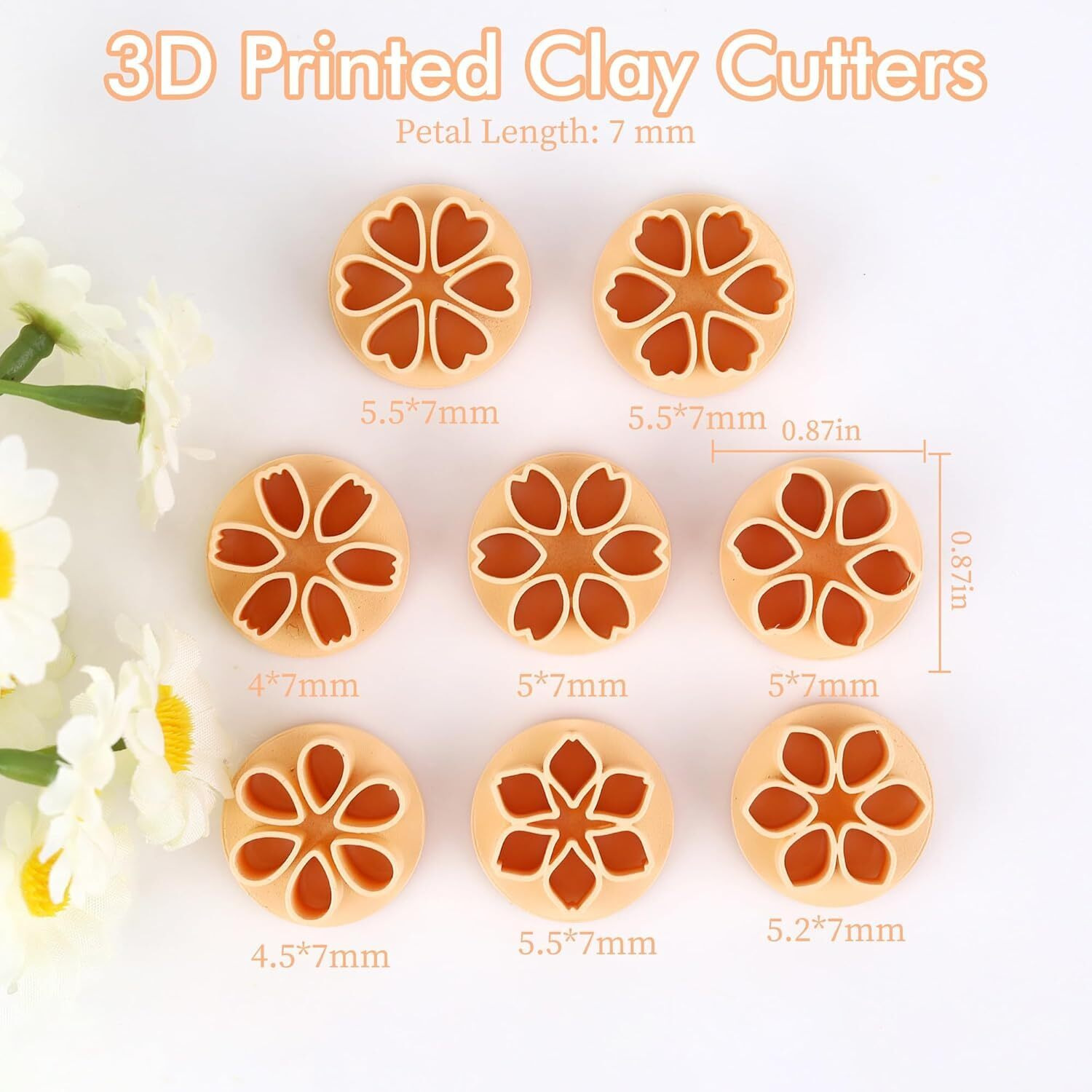 Dhanishtha | Polymer Clay Cutter Cutters | Clay Cutter Clay Tool | Basic Shapes Earing Making Tools | Clay Cutter Tool Jewellery Making Tools | Color May Vary | Set Of 8 Cutters |