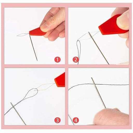 Sanwalsa (Pack Of 5, Multicolor) Cucurbit Head Needle Threader With Wire Loop | User-Friendly Gourd-Shaped Design For Simple Threading